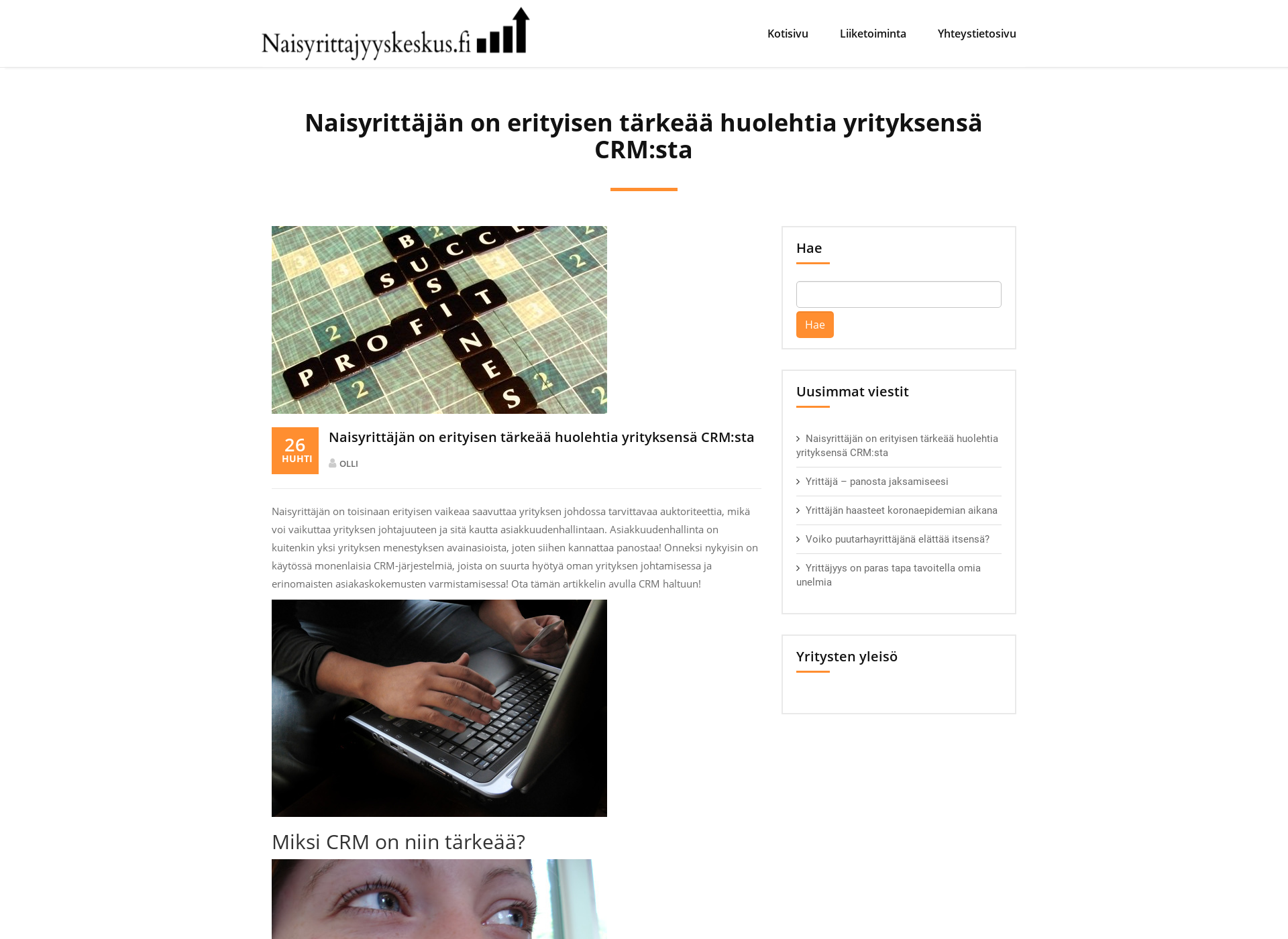 Screenshot for naisyrittajyyskeskus.fi