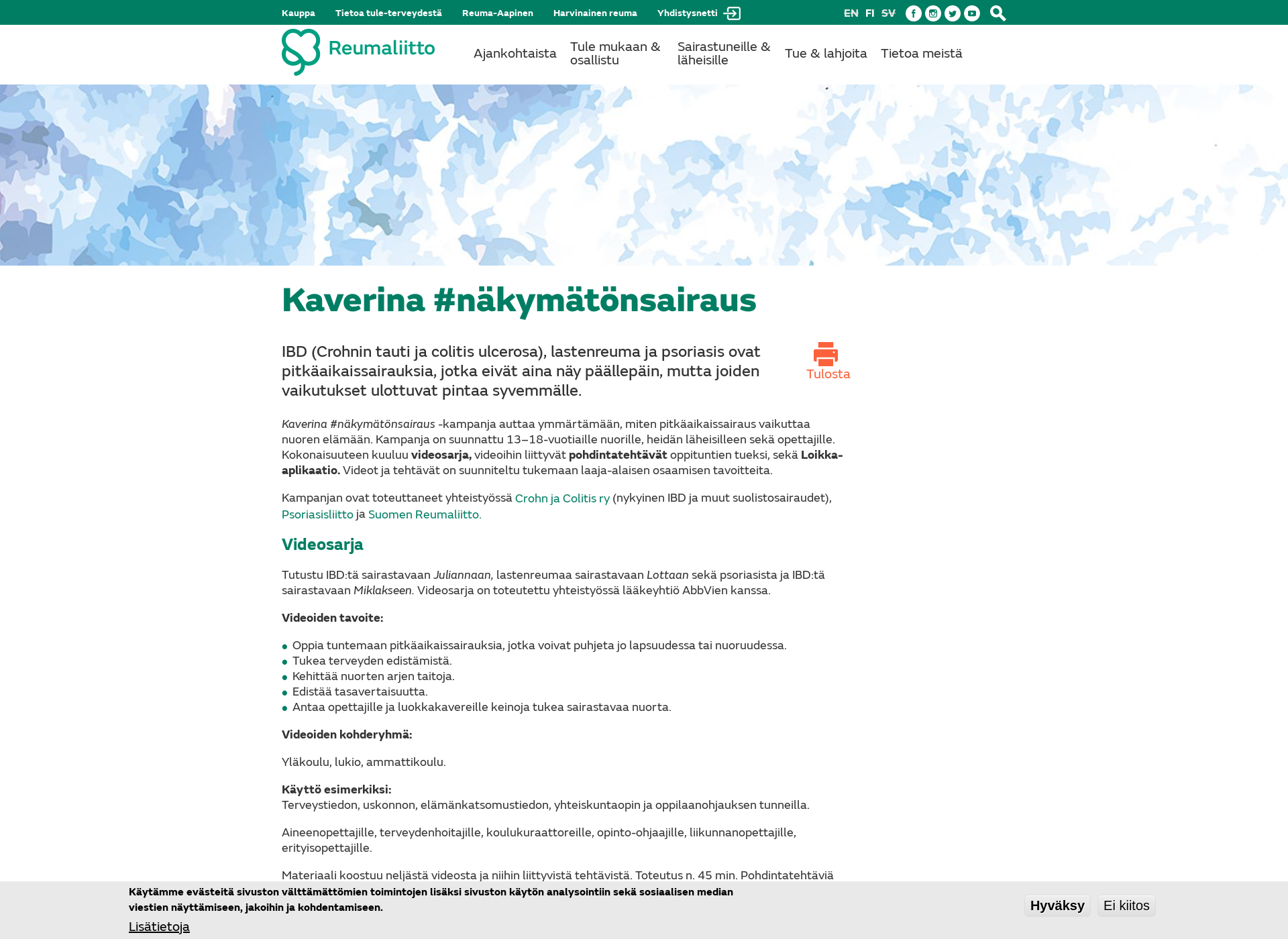 Screenshot for nakymatonsairaus.fi