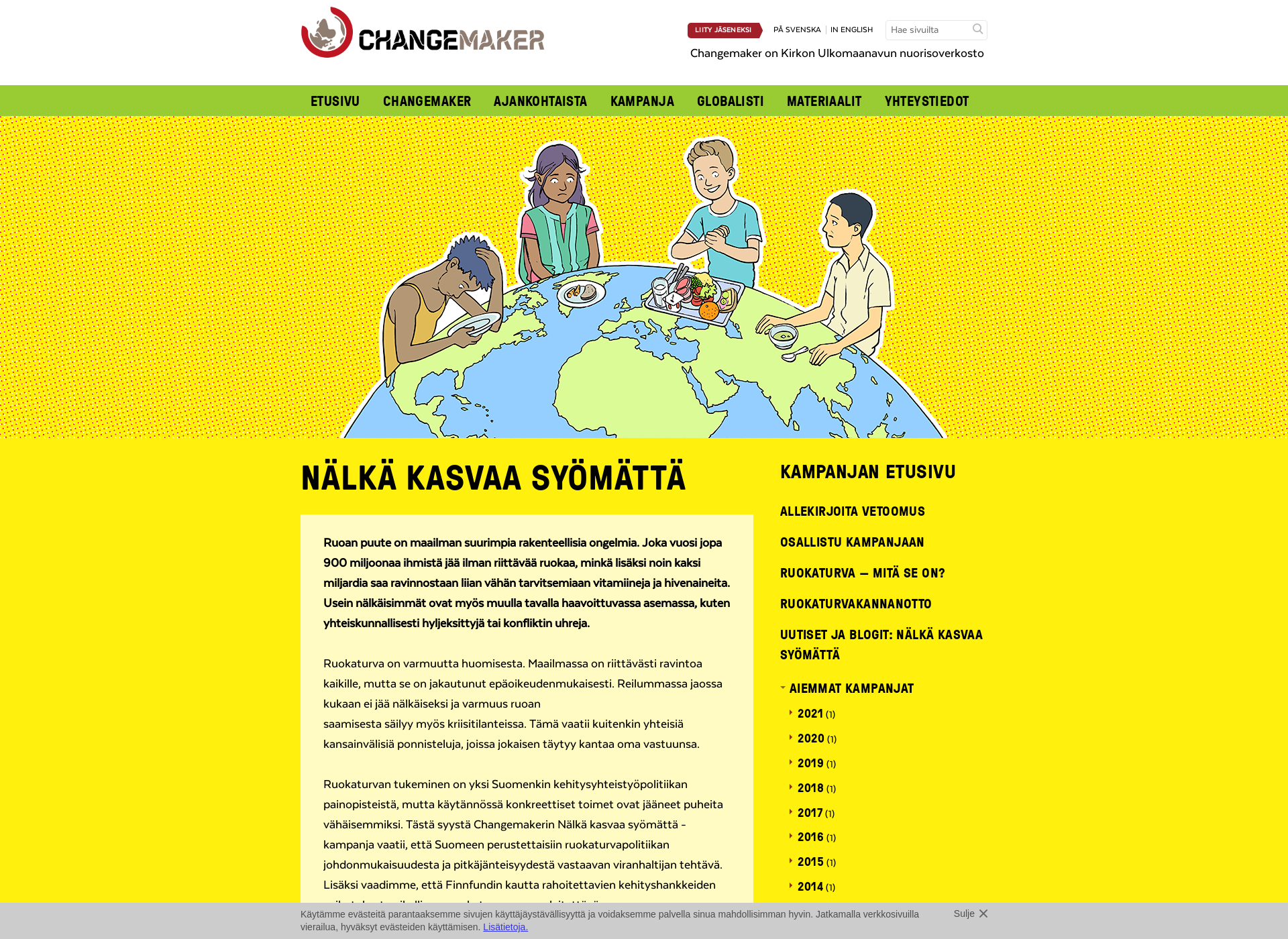 Skärmdump för nalkakasvaasyomatta.fi