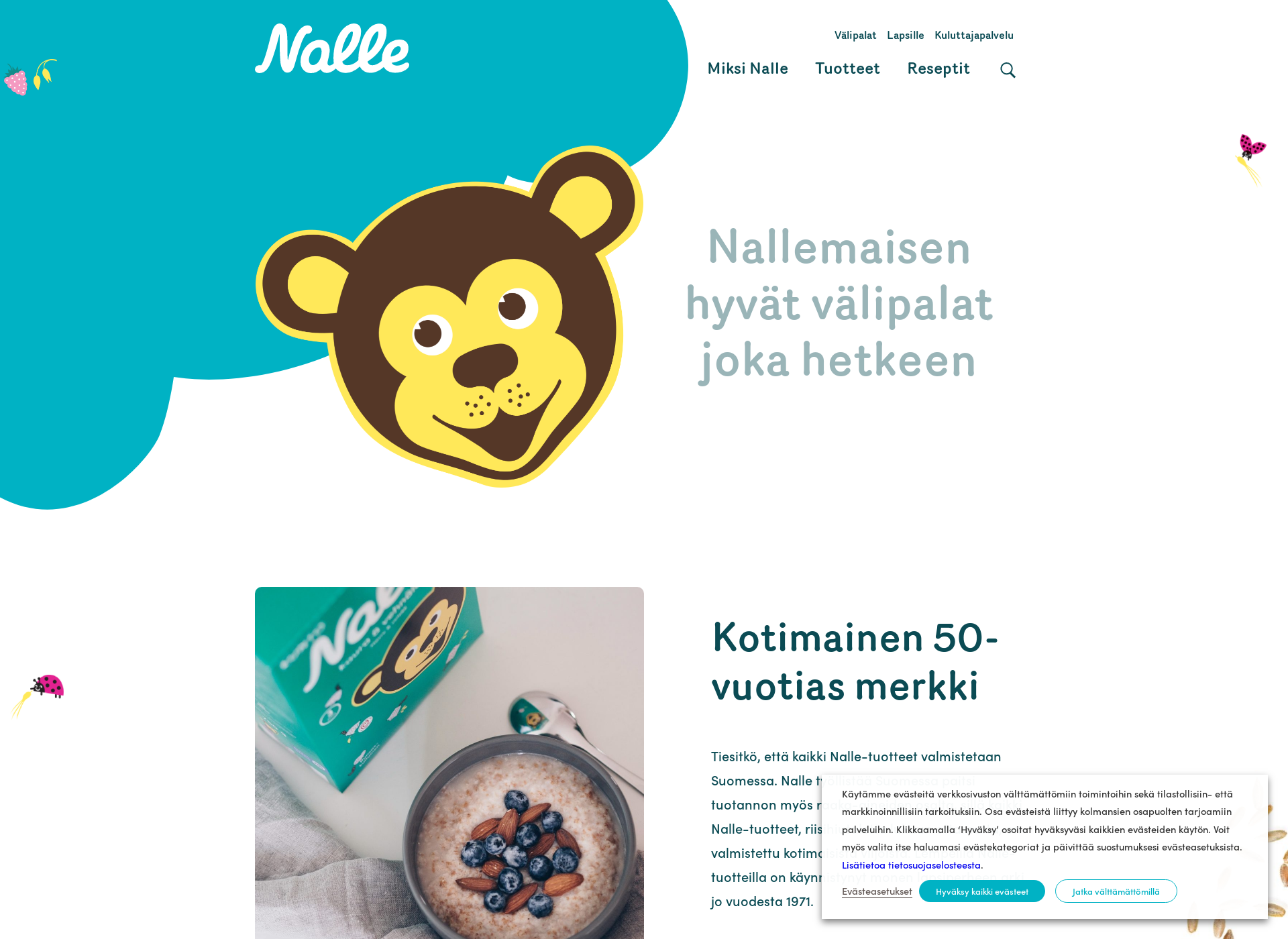 Skärmdump för nalle.fi