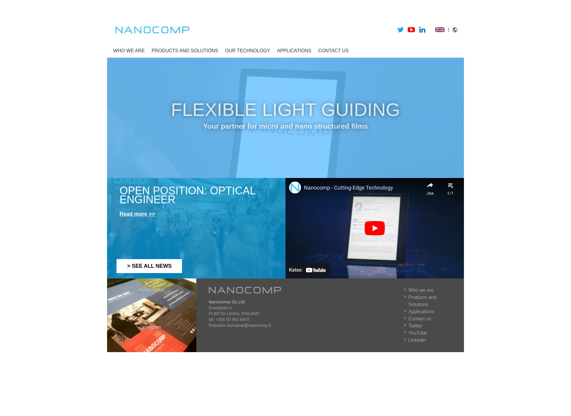 Screenshot for nanocomp.fi