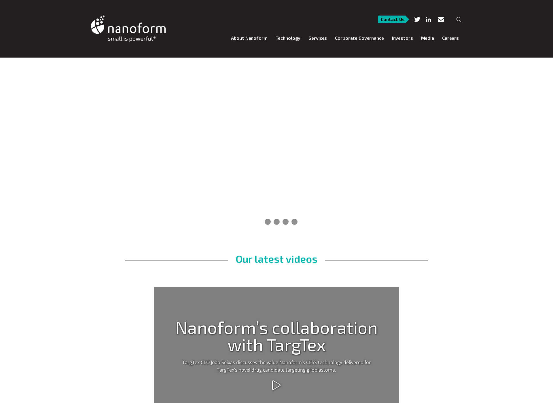 Screenshot for nanoform.com