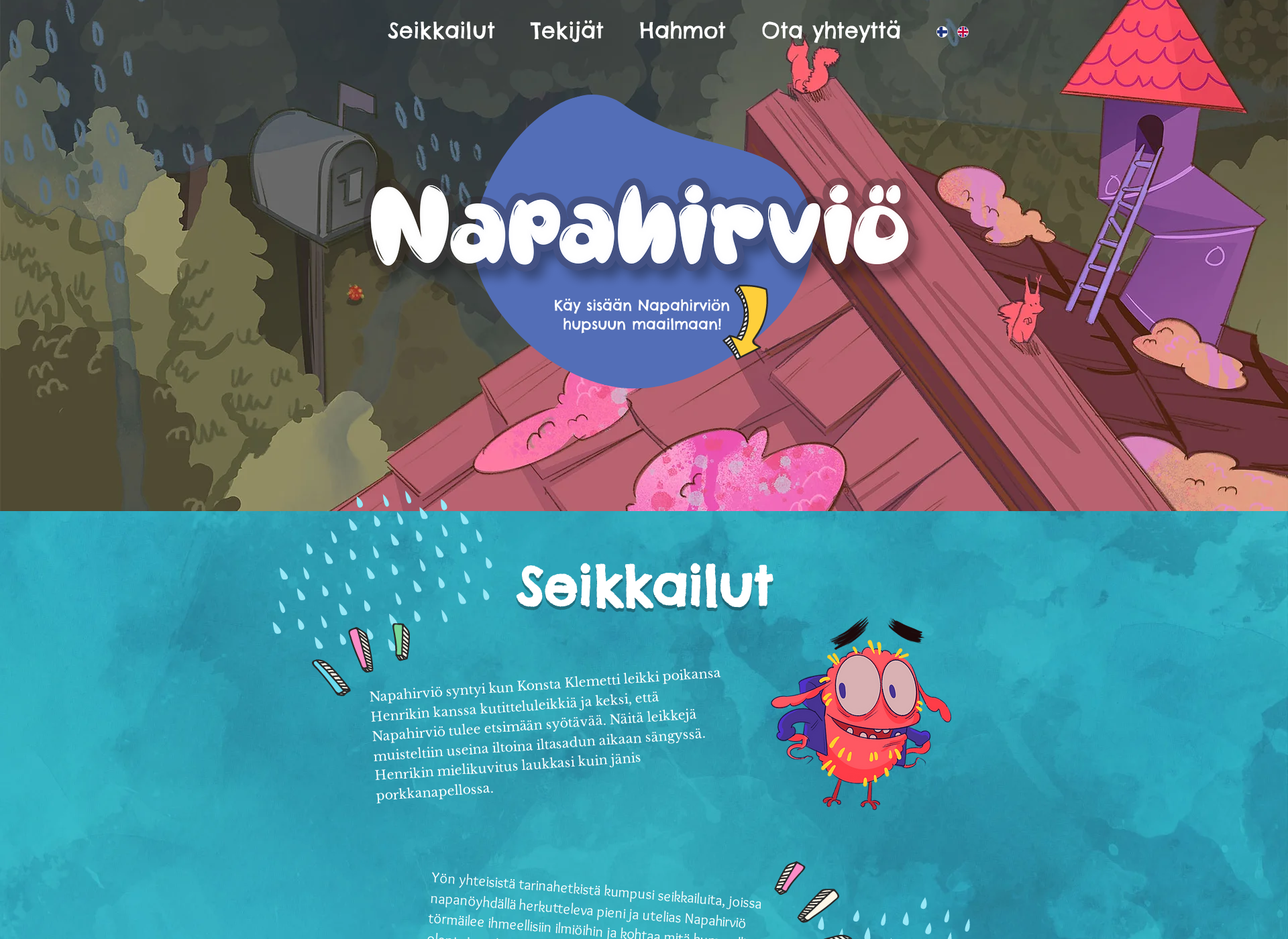 Skärmdump för napahirviö.fi
