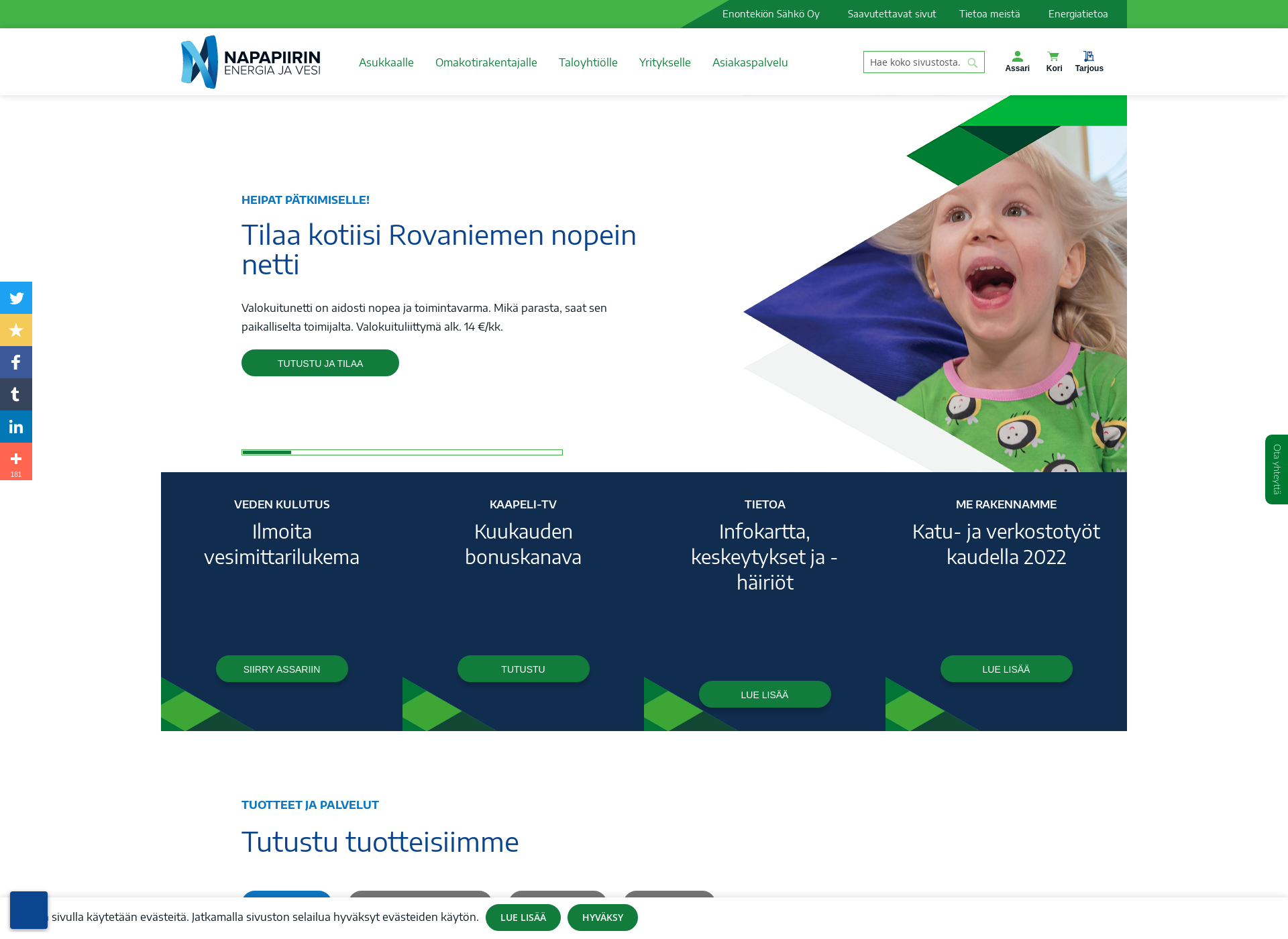 Screenshot for napapiirinvesi.fi