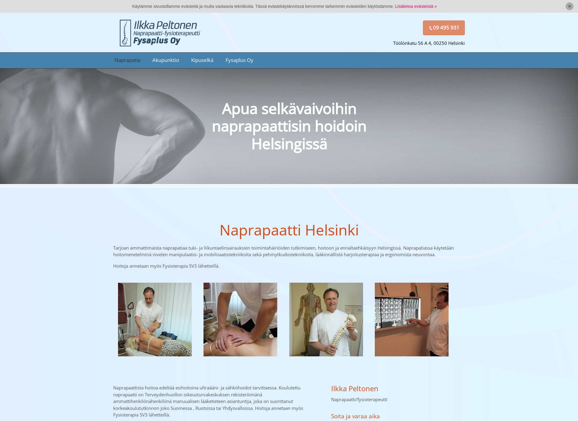 Screenshot for naprapaattihelsinki.fi