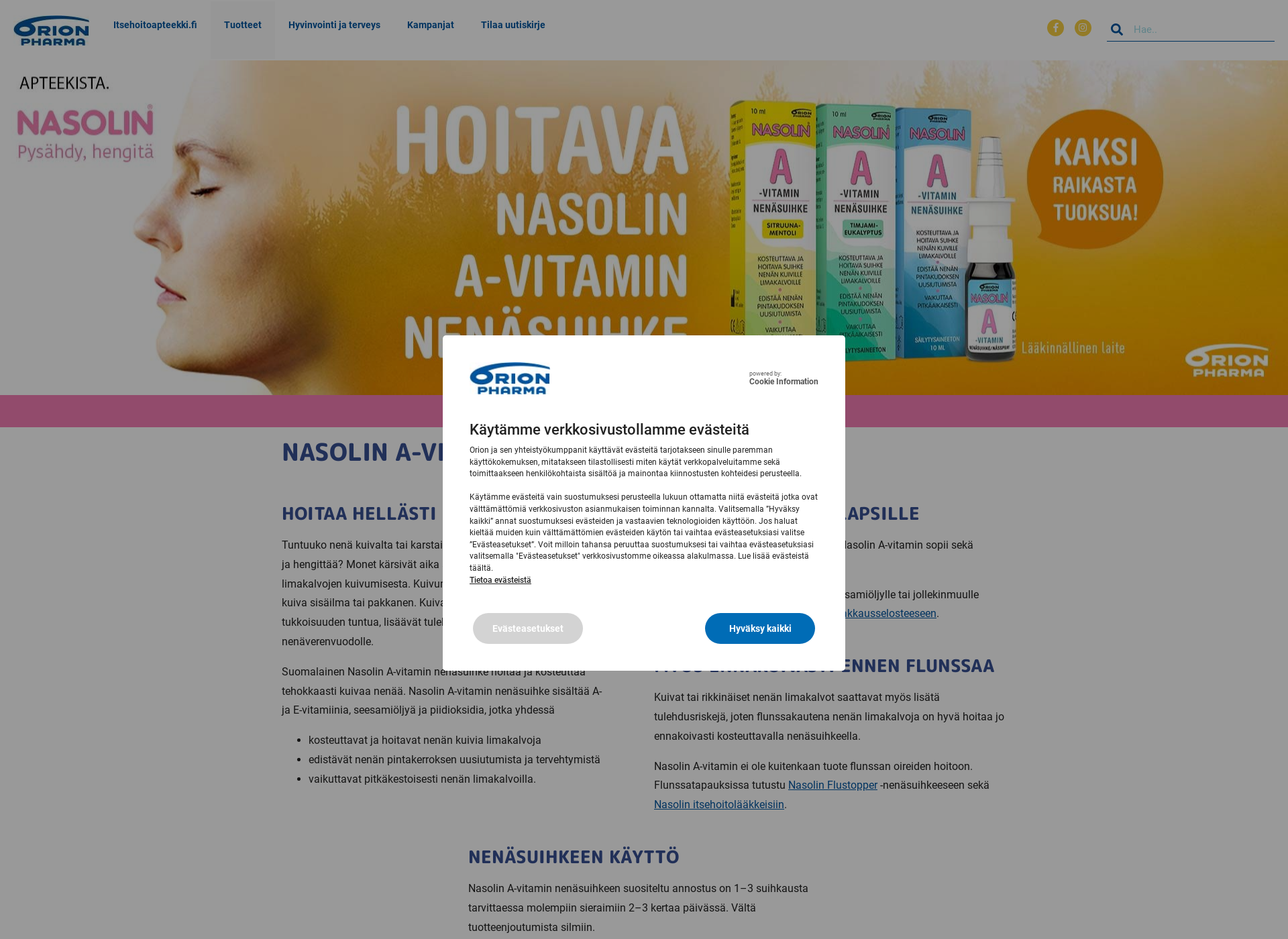 Screenshot for nasolin-a-vitamin.fi