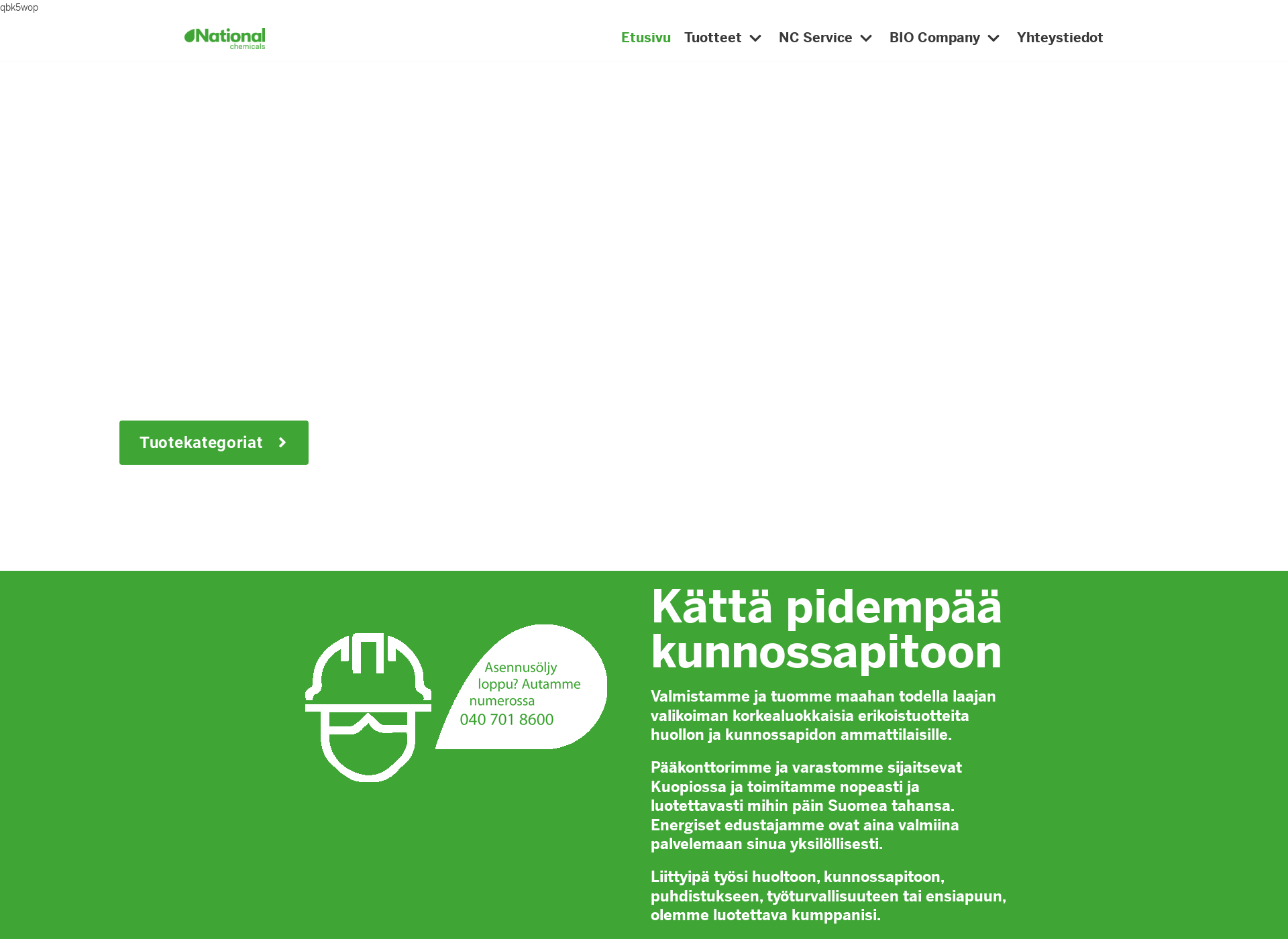 Skärmdump för nationalchemicals.fi