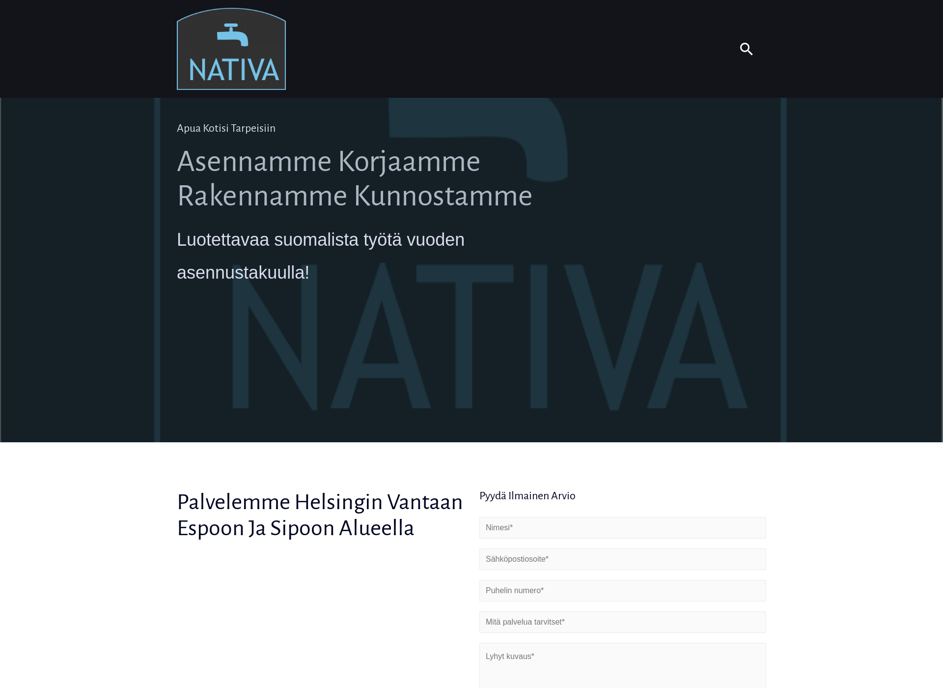 Skärmdump för nativa.fi