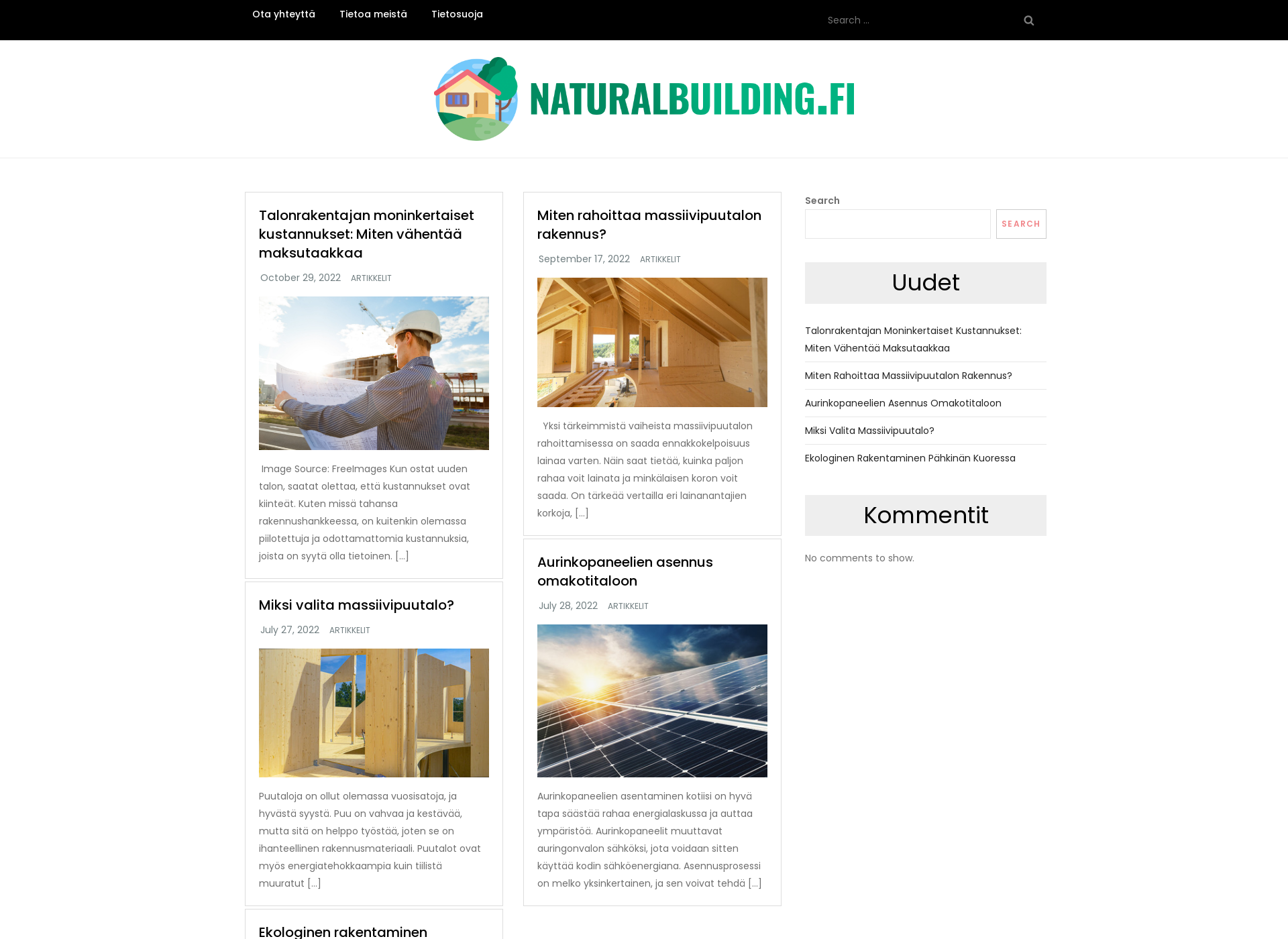 Näyttökuva naturalbuilding.fi