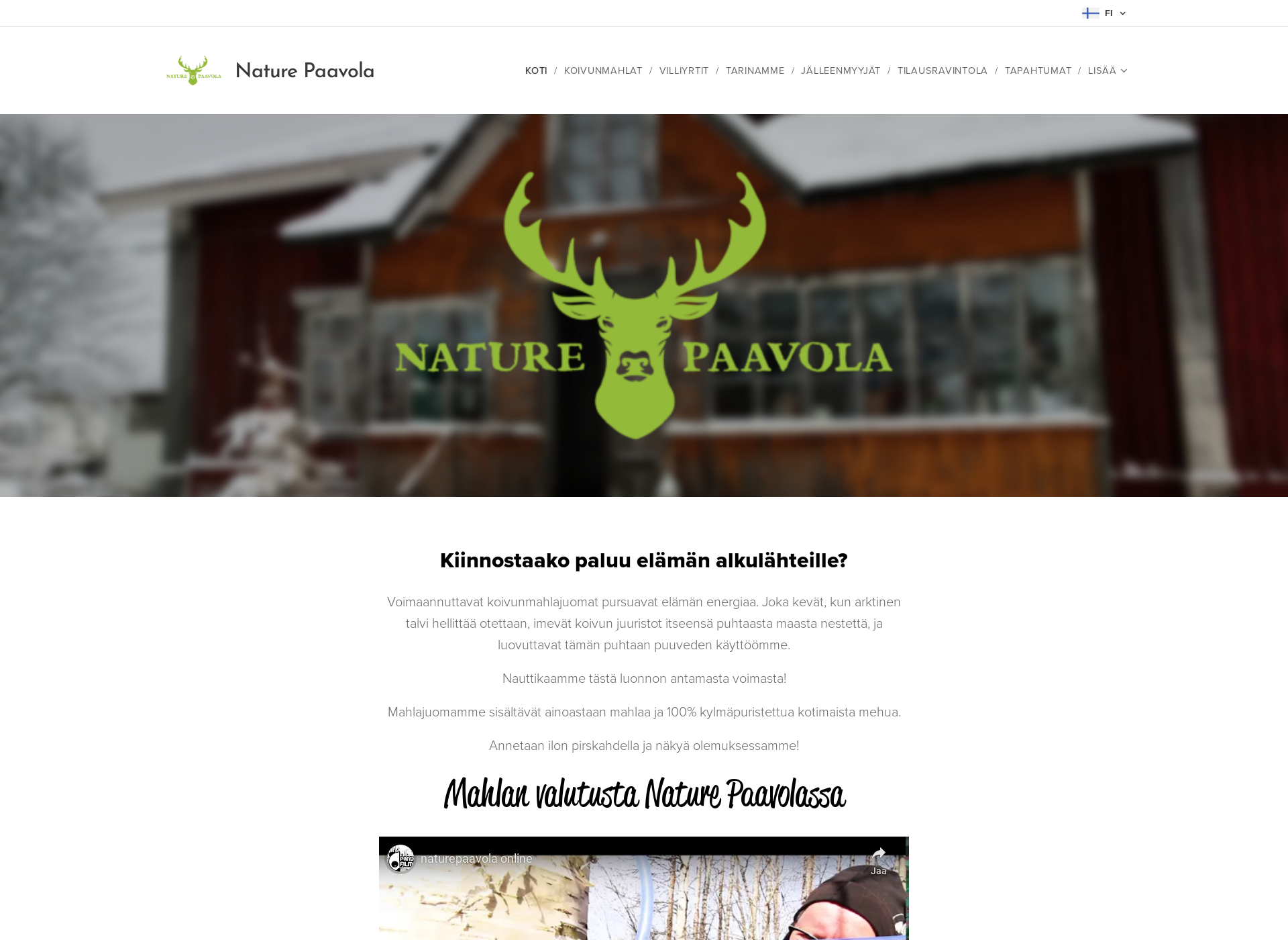 Skärmdump för nature-paavola.fi