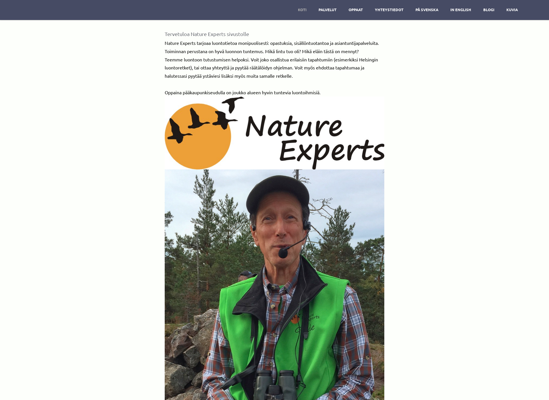Screenshot for natureexperts.fi