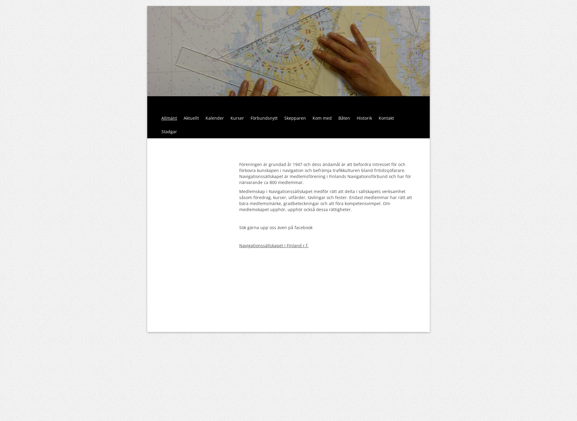 Skärmdump för navigationssallskapet.fi