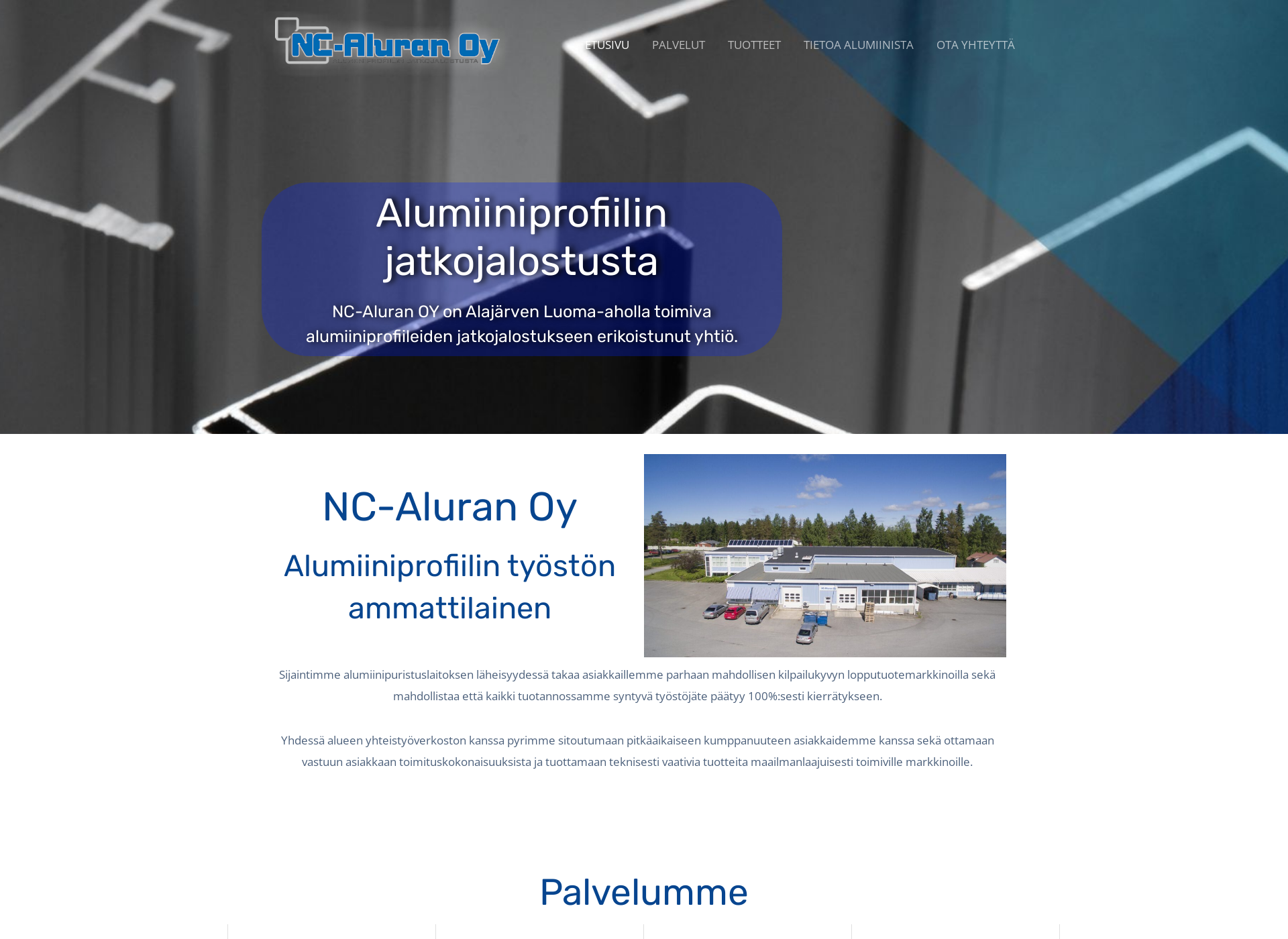 Skärmdump för nc-aluran.fi