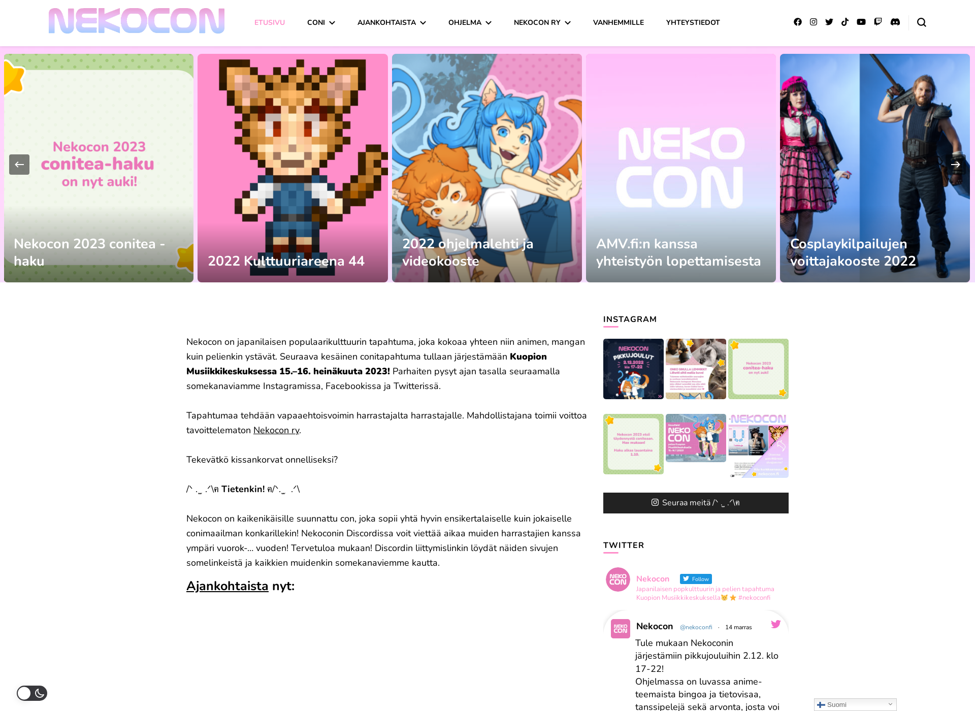 Screenshot for nekocon.fi