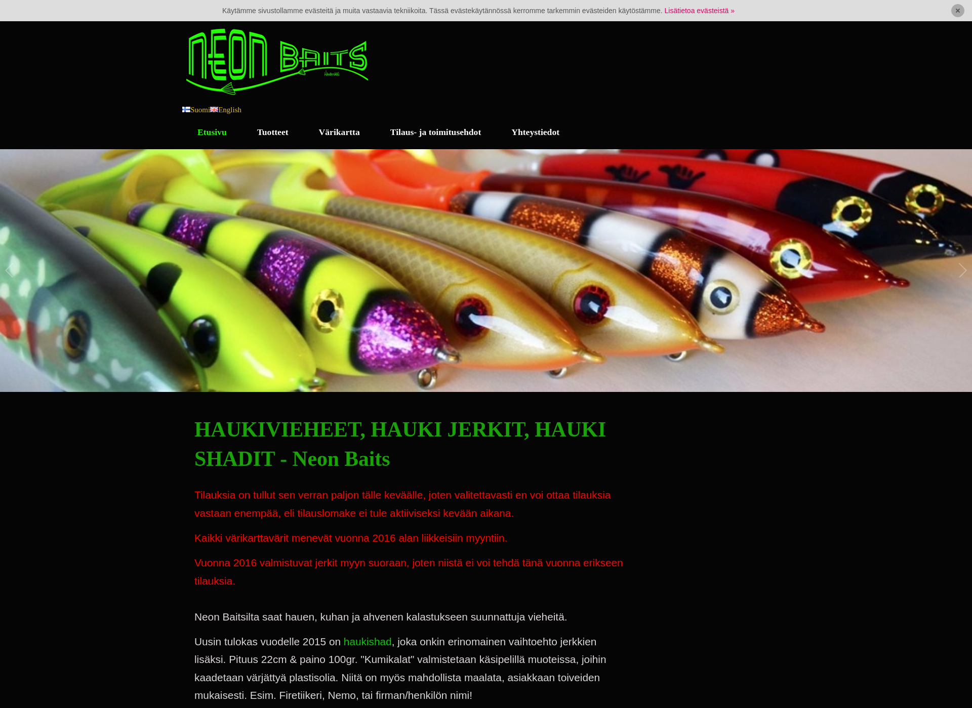 Skärmdump för neonbaits.fi