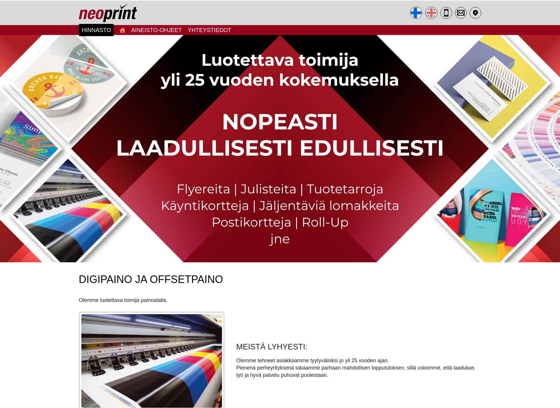 Screenshot for neoprint.fi