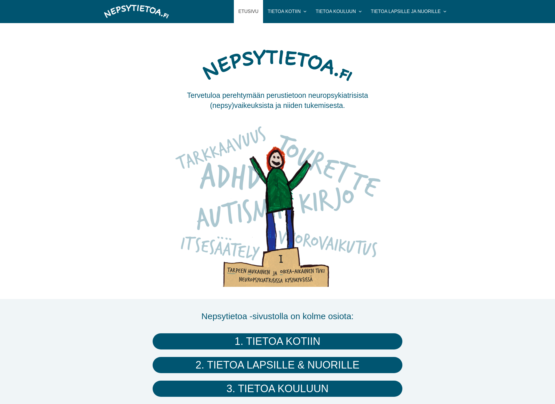 Screenshot for nepsytietoa.fi