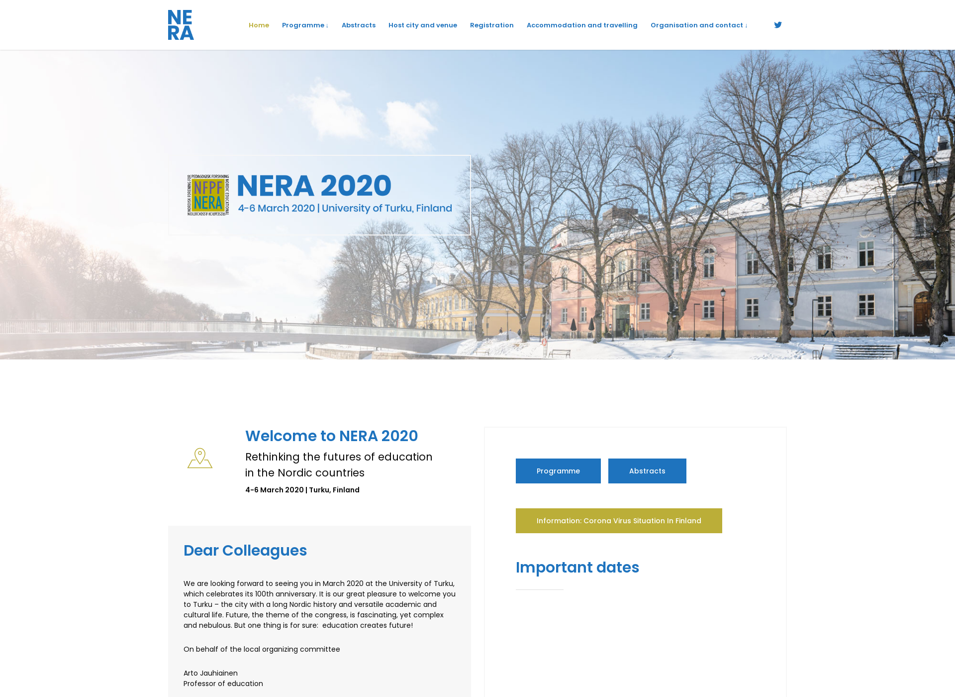 Screenshot for nera2020.fi