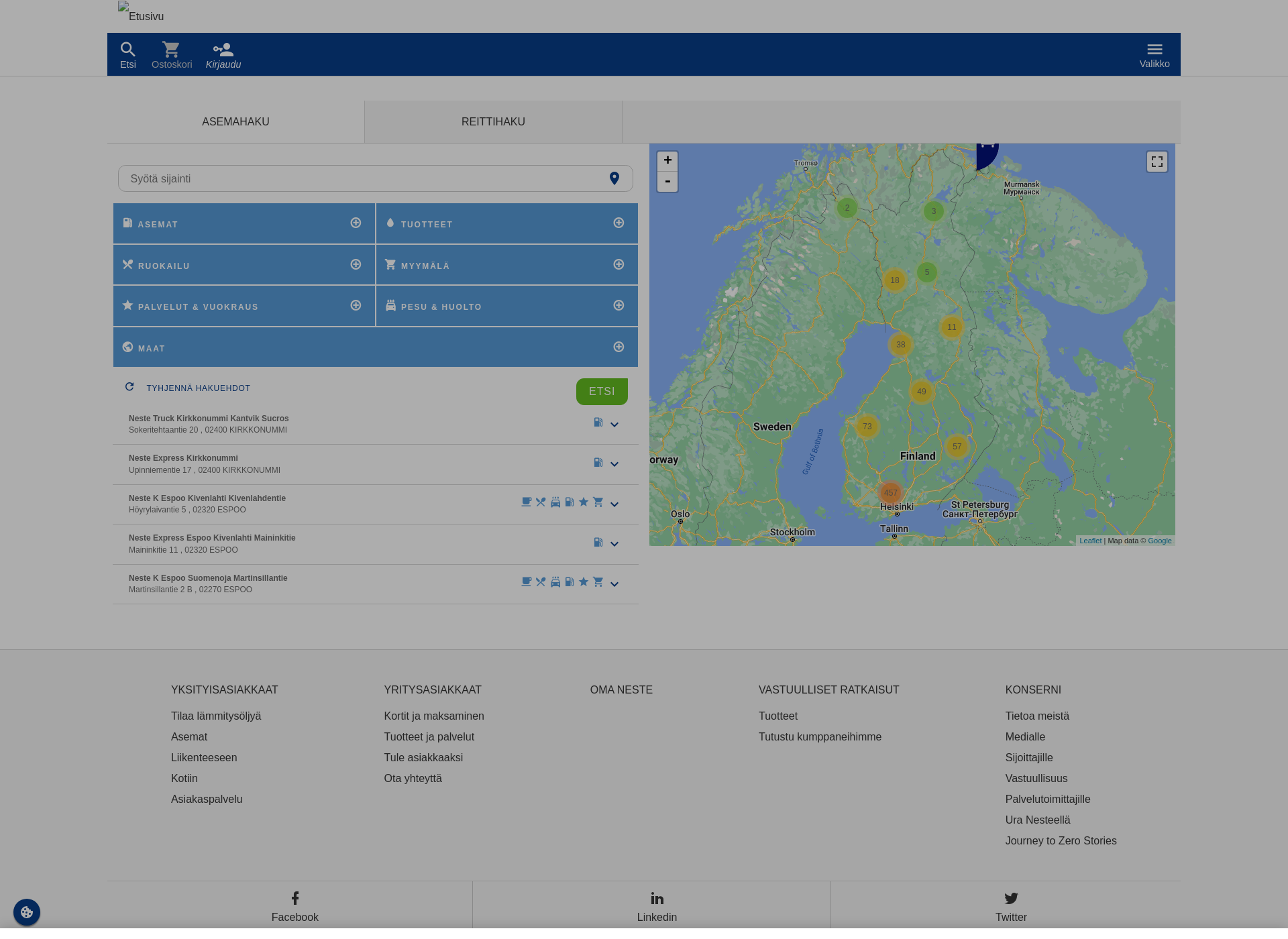 Screenshot for nesteoilasemat.fi