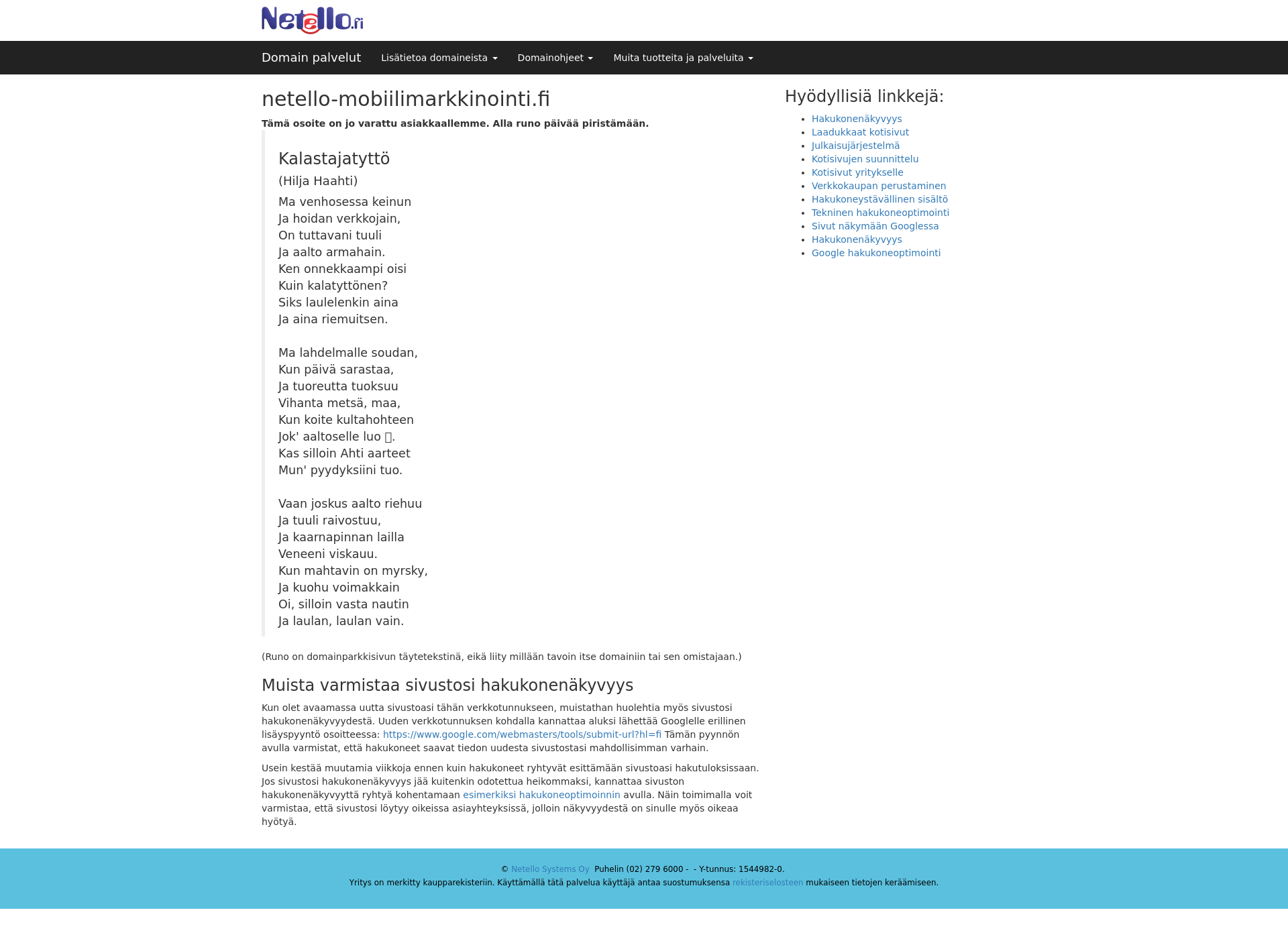 Screenshot for netello-mobiilimarkkinointi.fi
