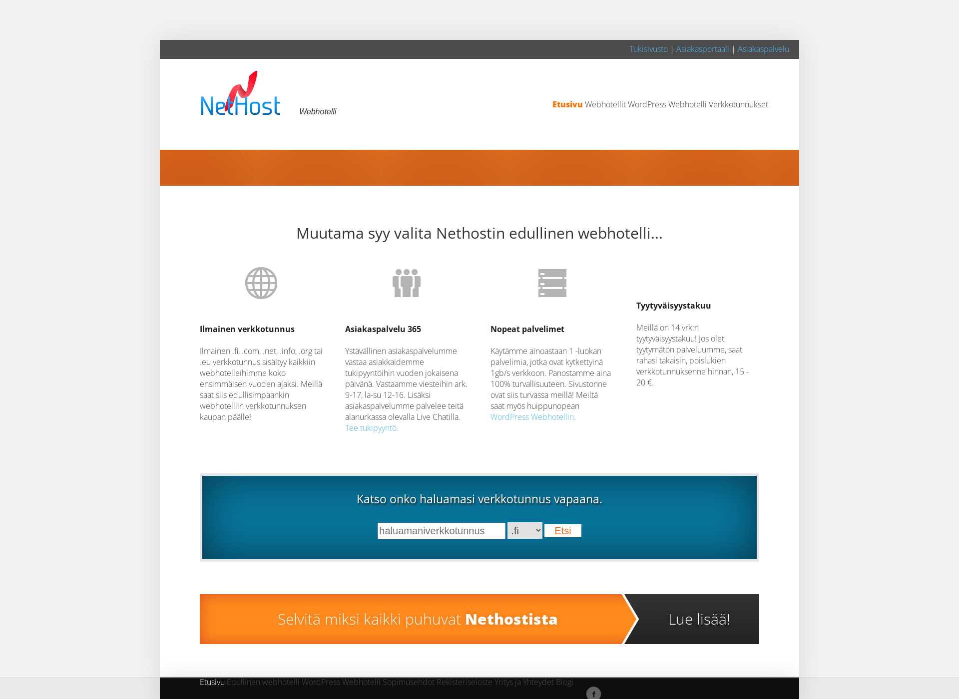 Screenshot for nethost.fi