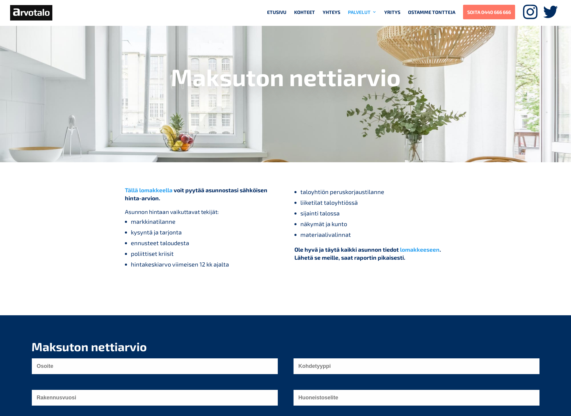 Screenshot for nettiarvio.fi