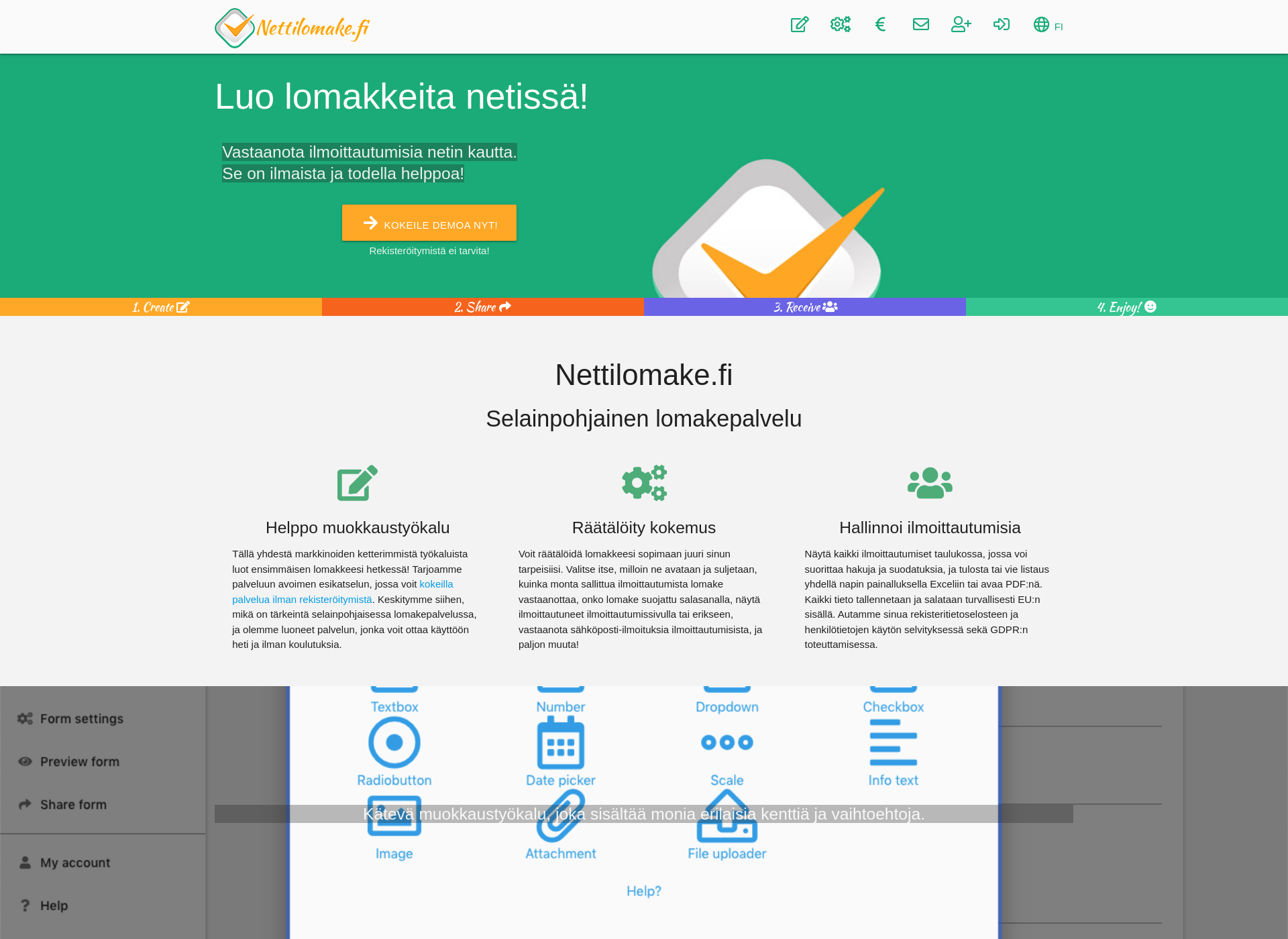 Screenshot for nettilomake.fi