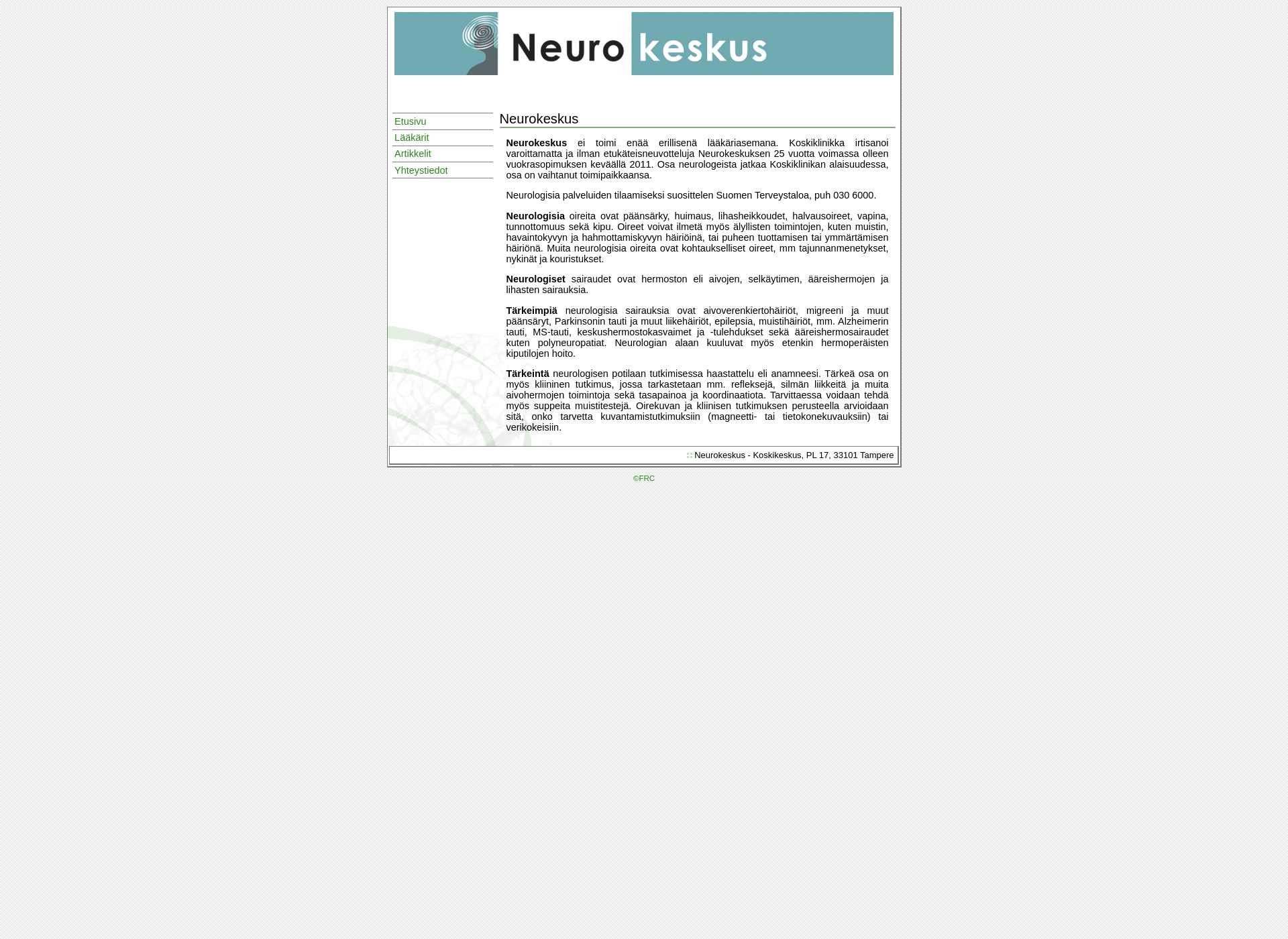 Screenshot for neurokeskus.fi