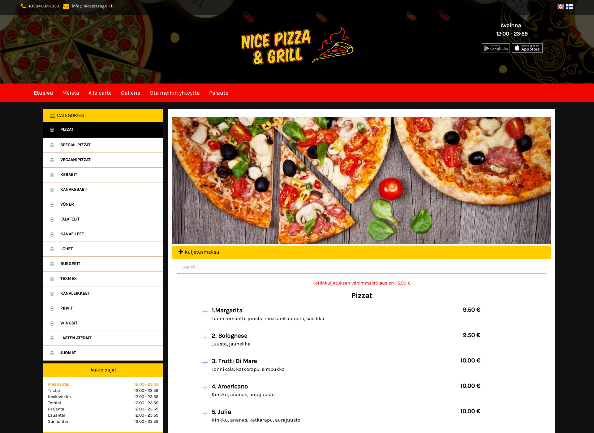 Screenshot for nicepizzagrill.fi