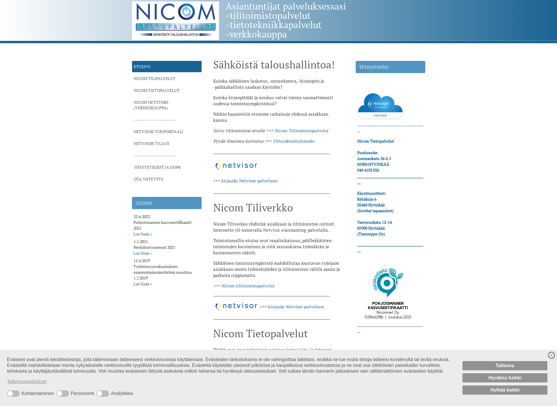 Screenshot for nicomnet.fi