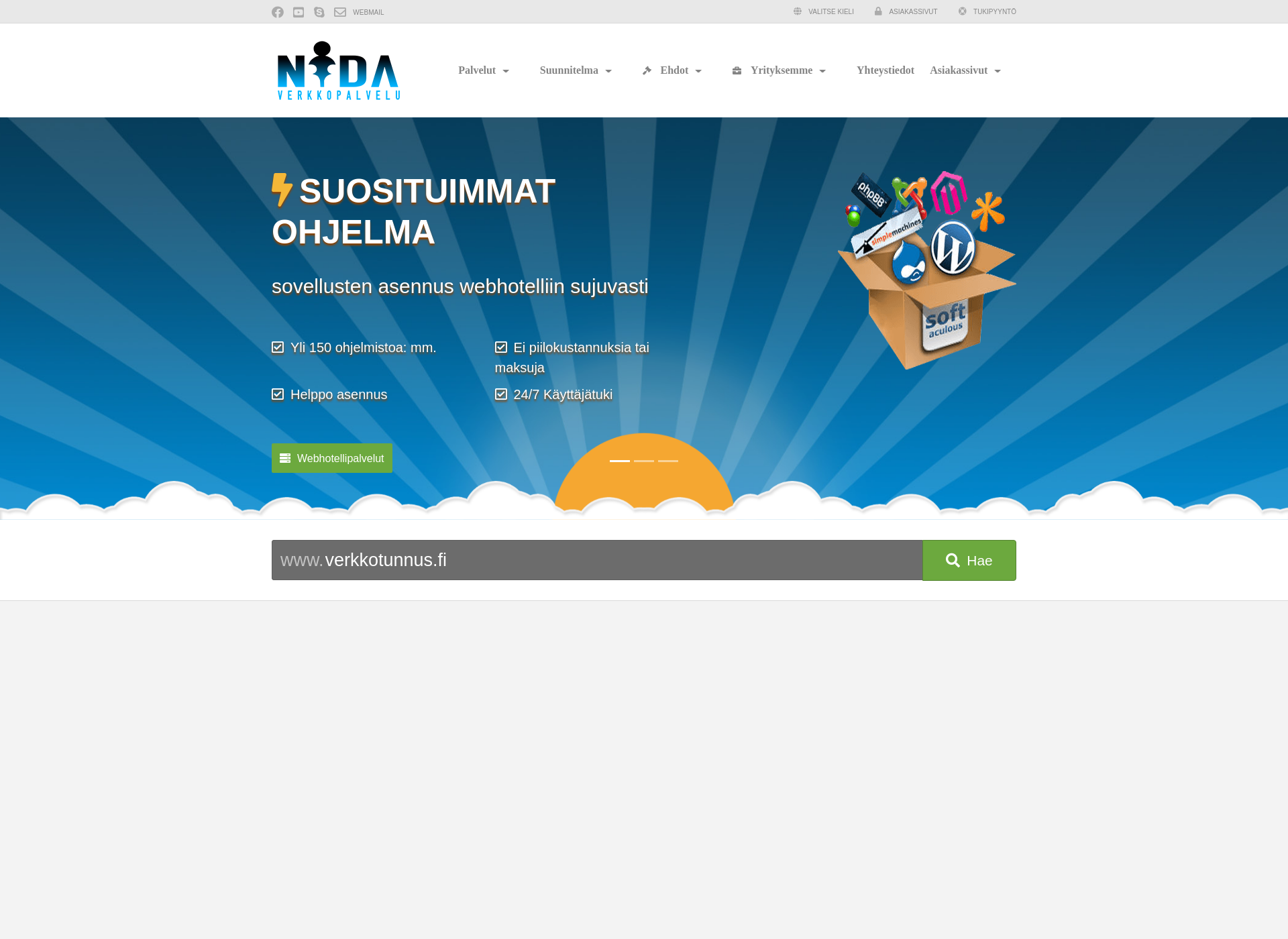 Skärmdump för nida.fi