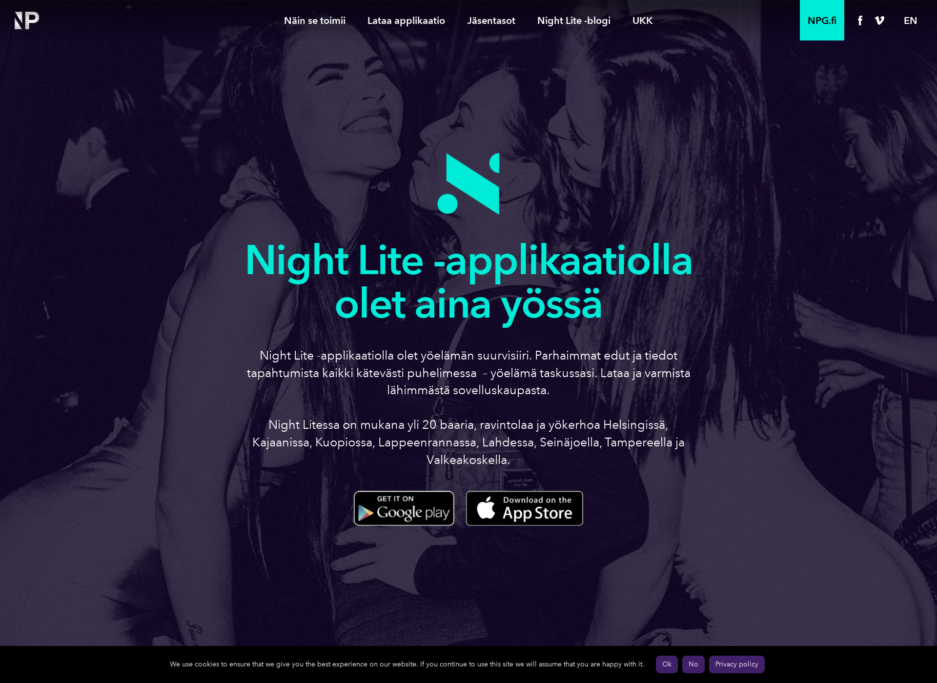 Screenshot for nightlite.fi