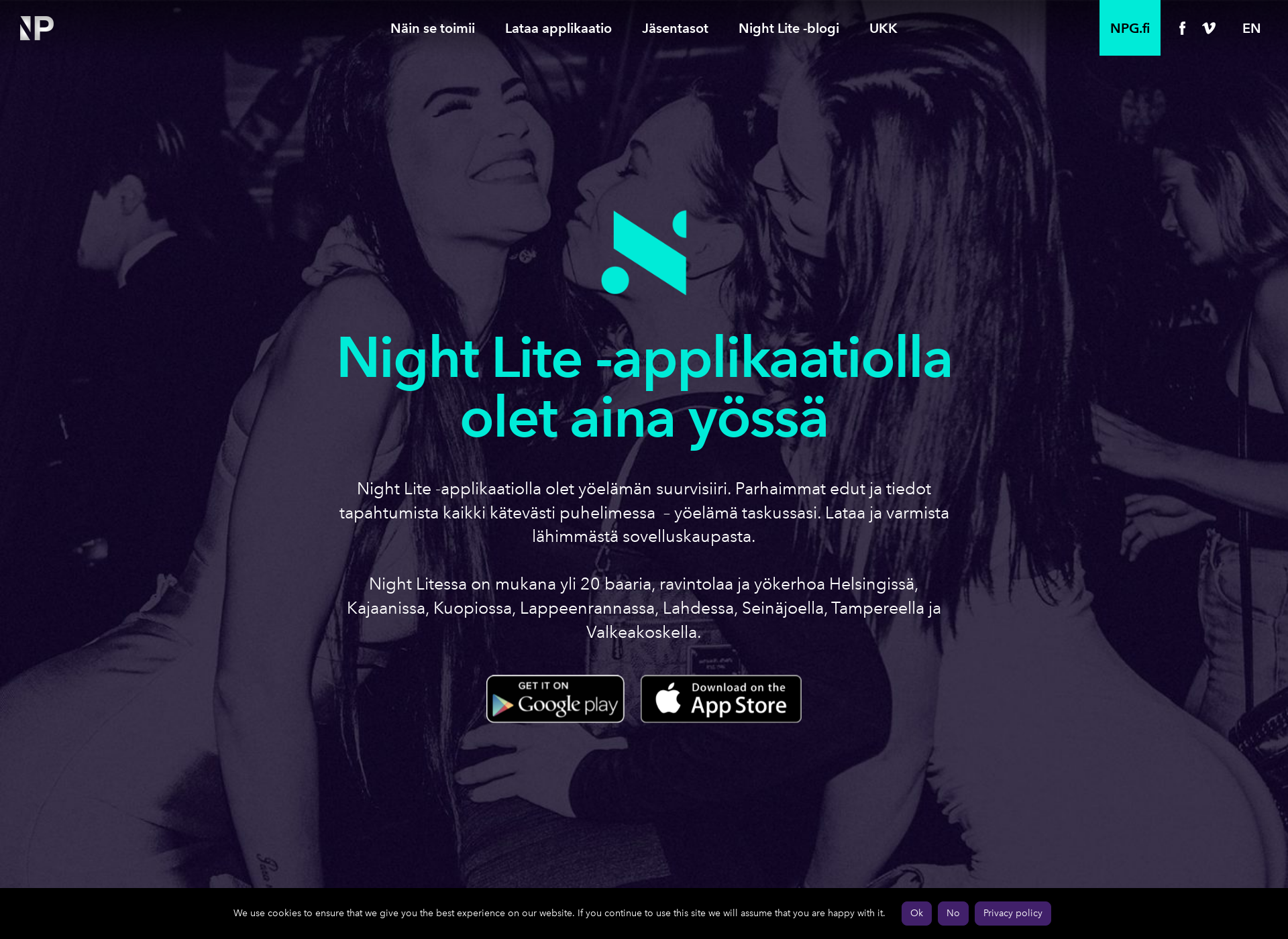 Näyttökuva nightlite.fi