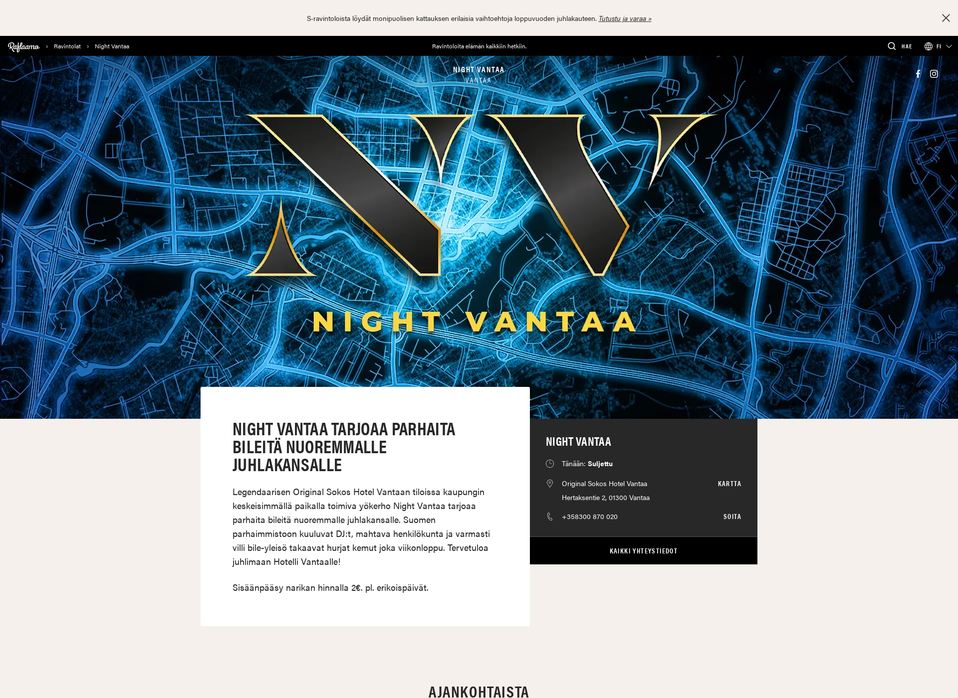 Screenshot for nightvantaa.fi