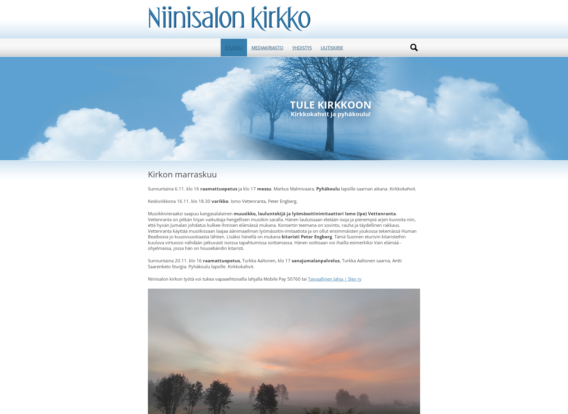 Screenshot for niinisalonkirkko.fi