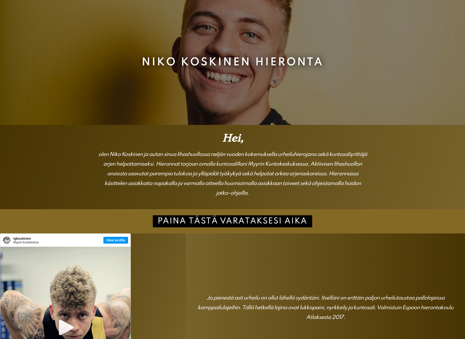 Screenshot for nikokoskinenhieronta.fi