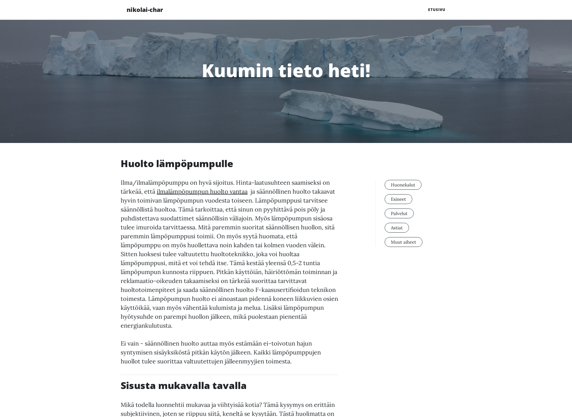 Skärmdump för nikolai-charlotta.fi