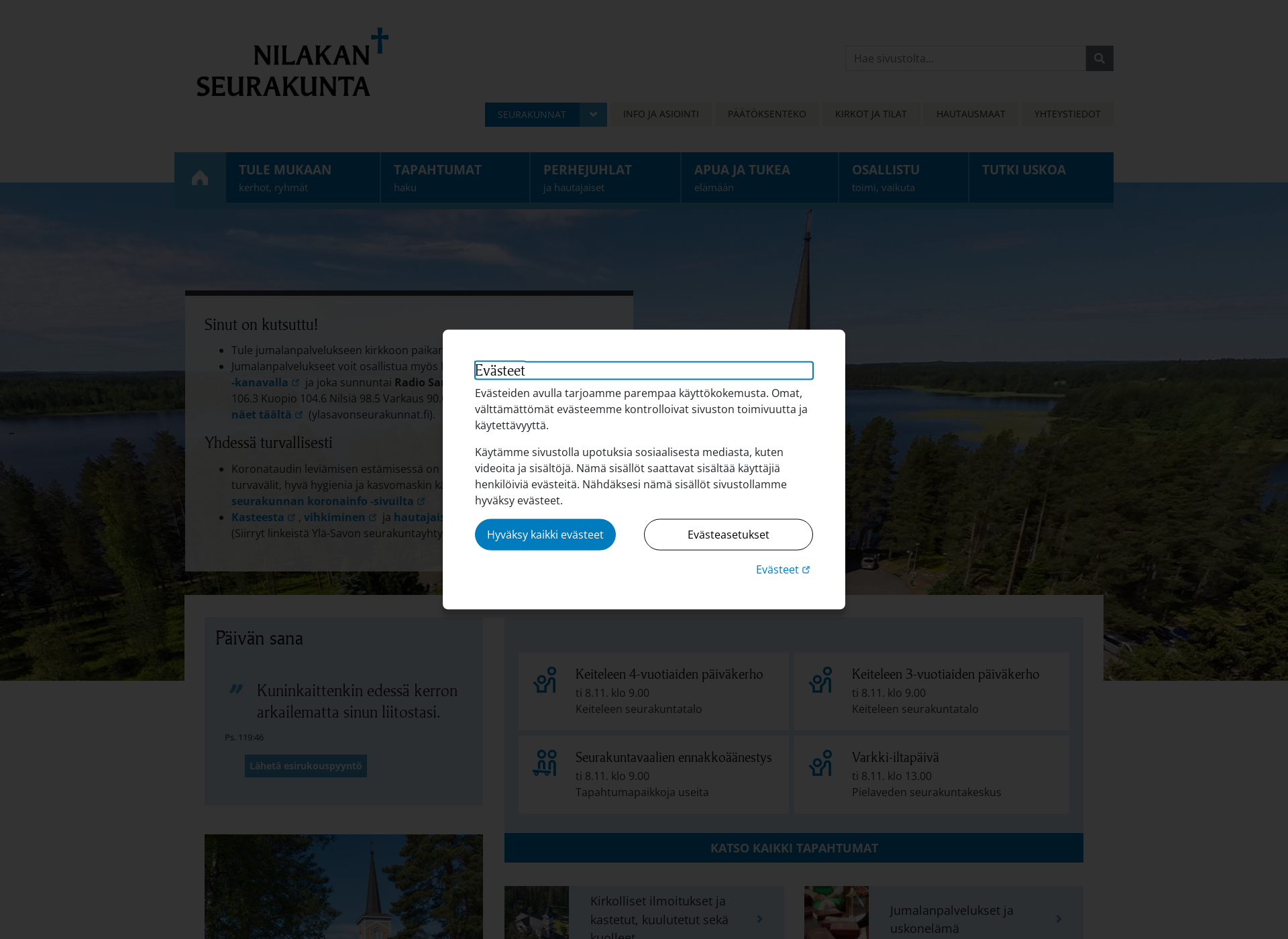 Screenshot for nilakanseurakunta.fi
