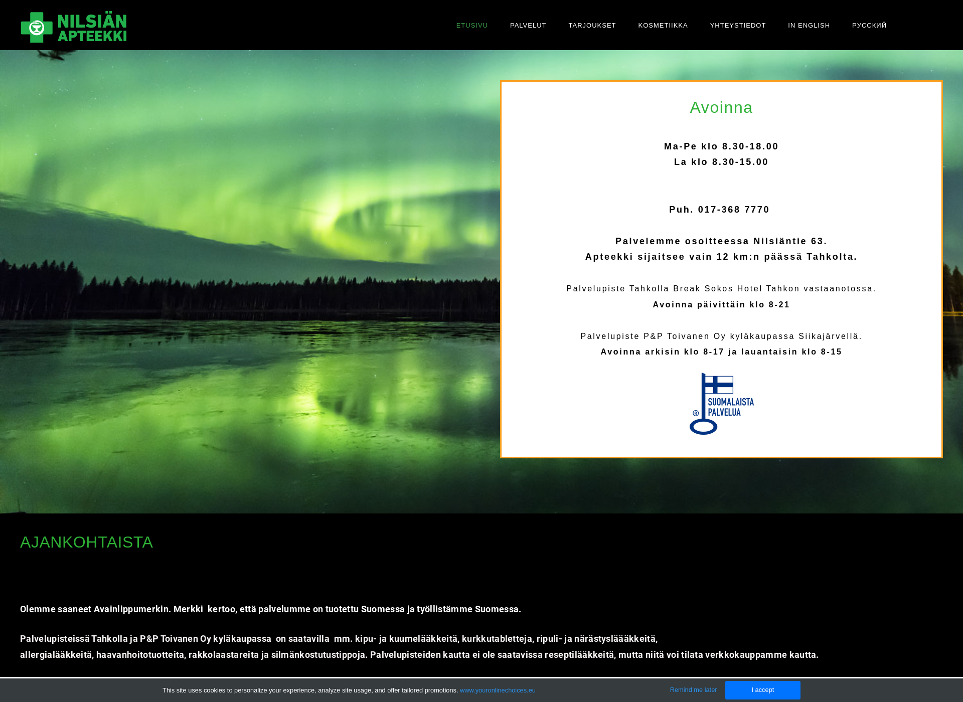 Screenshot for nilsianapteekki.fi