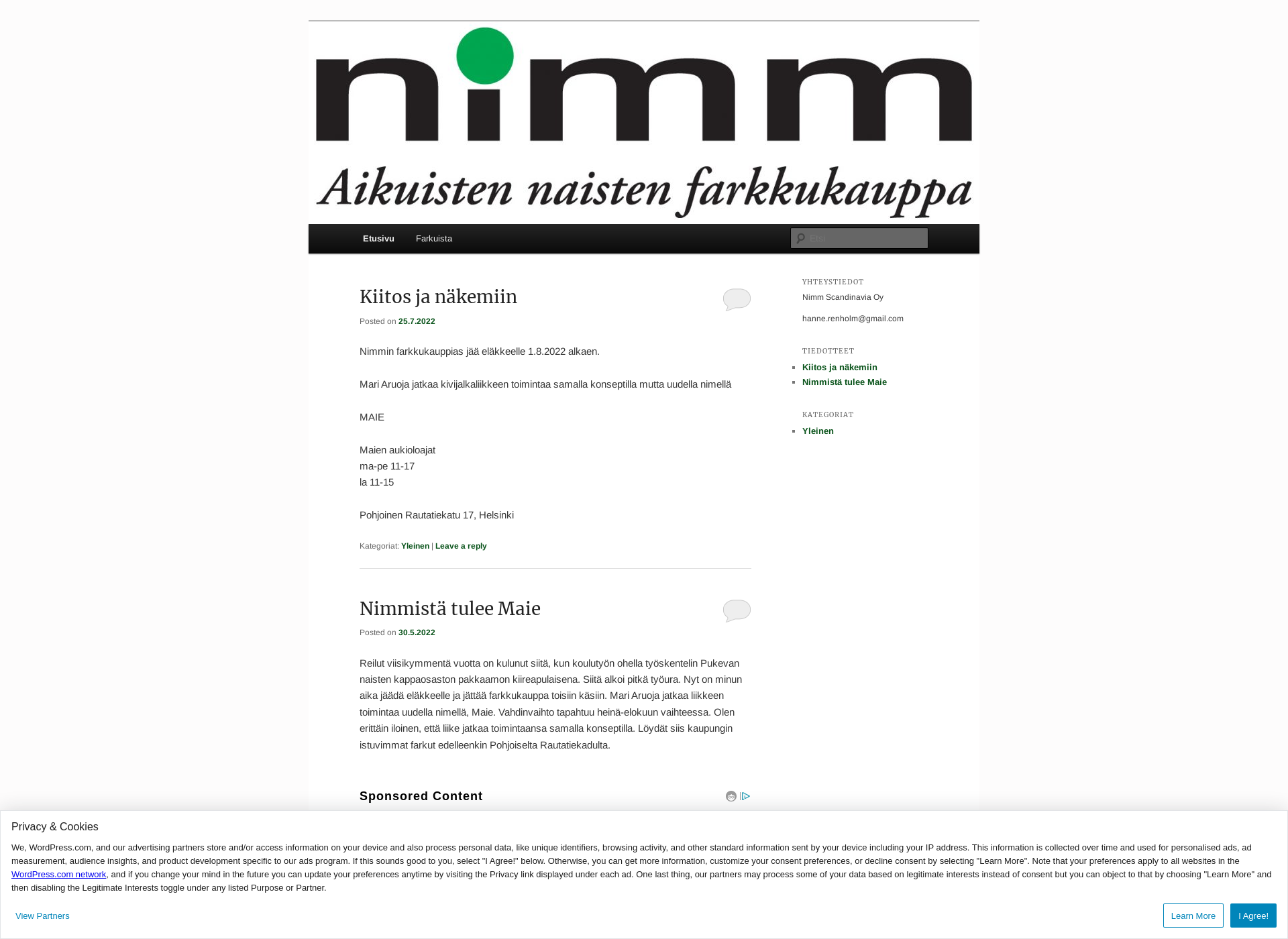 Skärmdump för nimm.fi