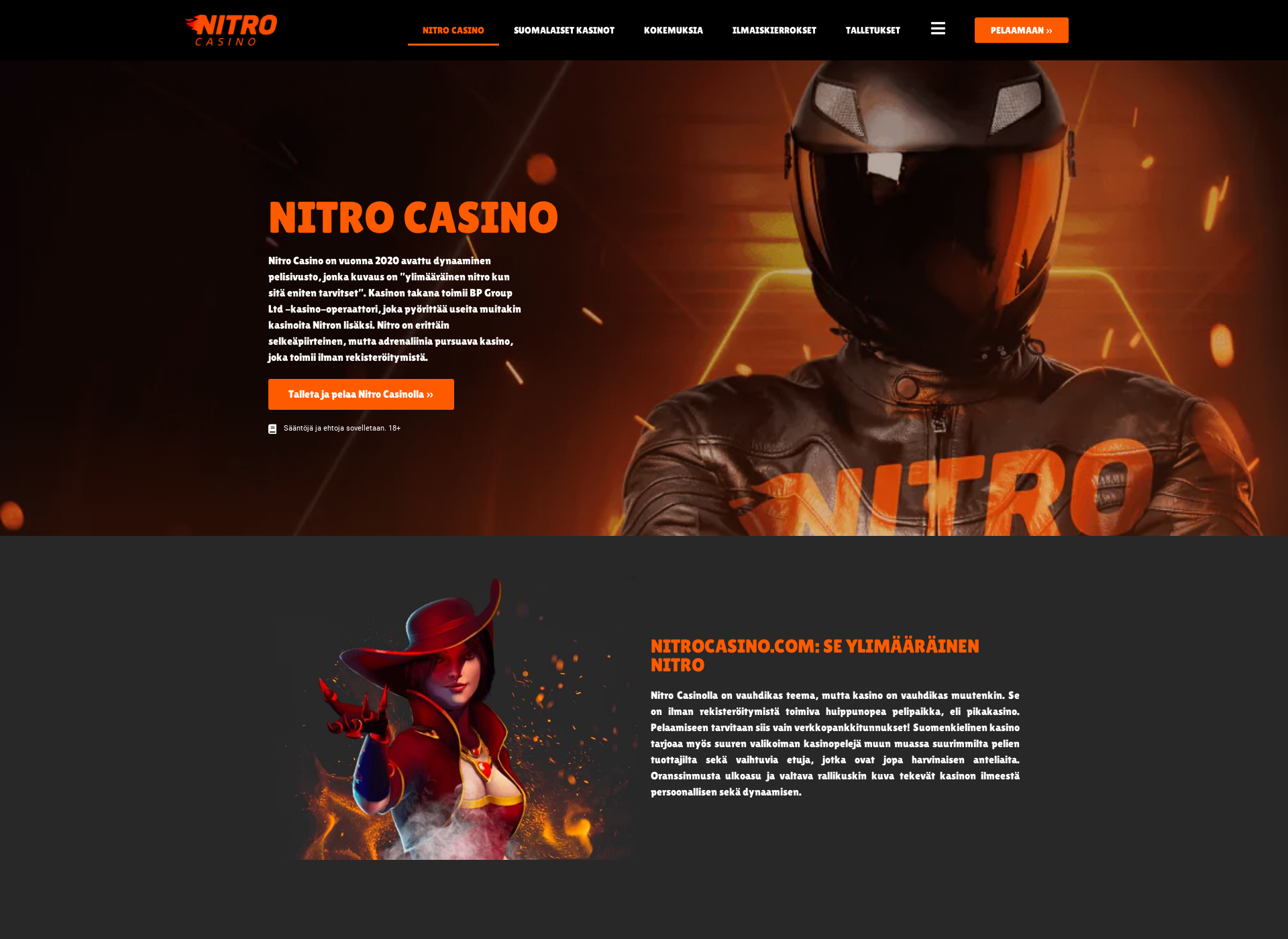 Skärmdump för nitro-casino.fi