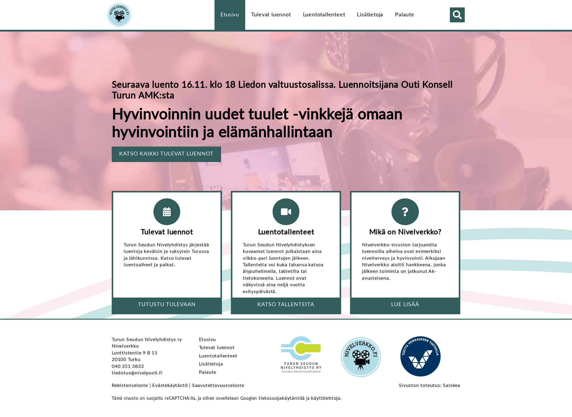 Screenshot for nivelverkko.fi