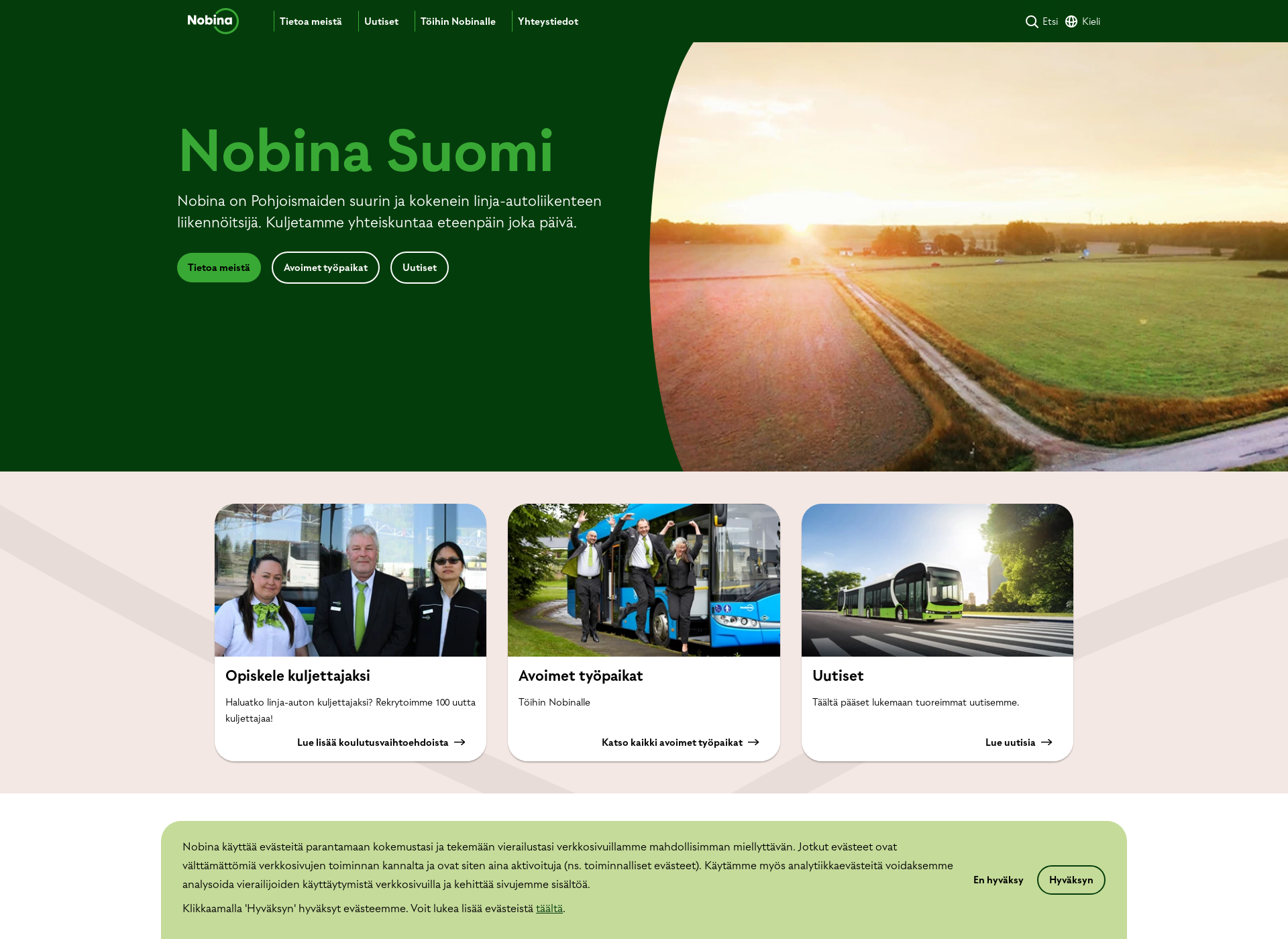 Skärmdump för nobinahyrenbuss.fi