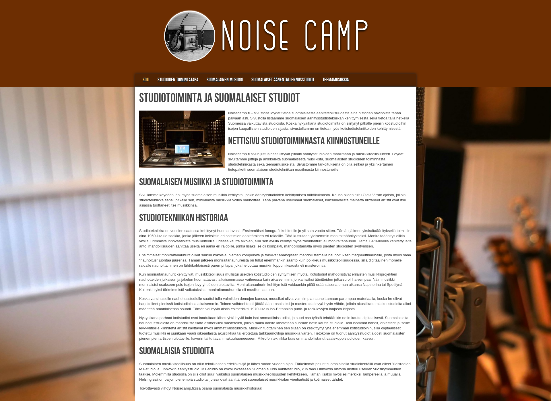 Skärmdump för noisecamp.fi
