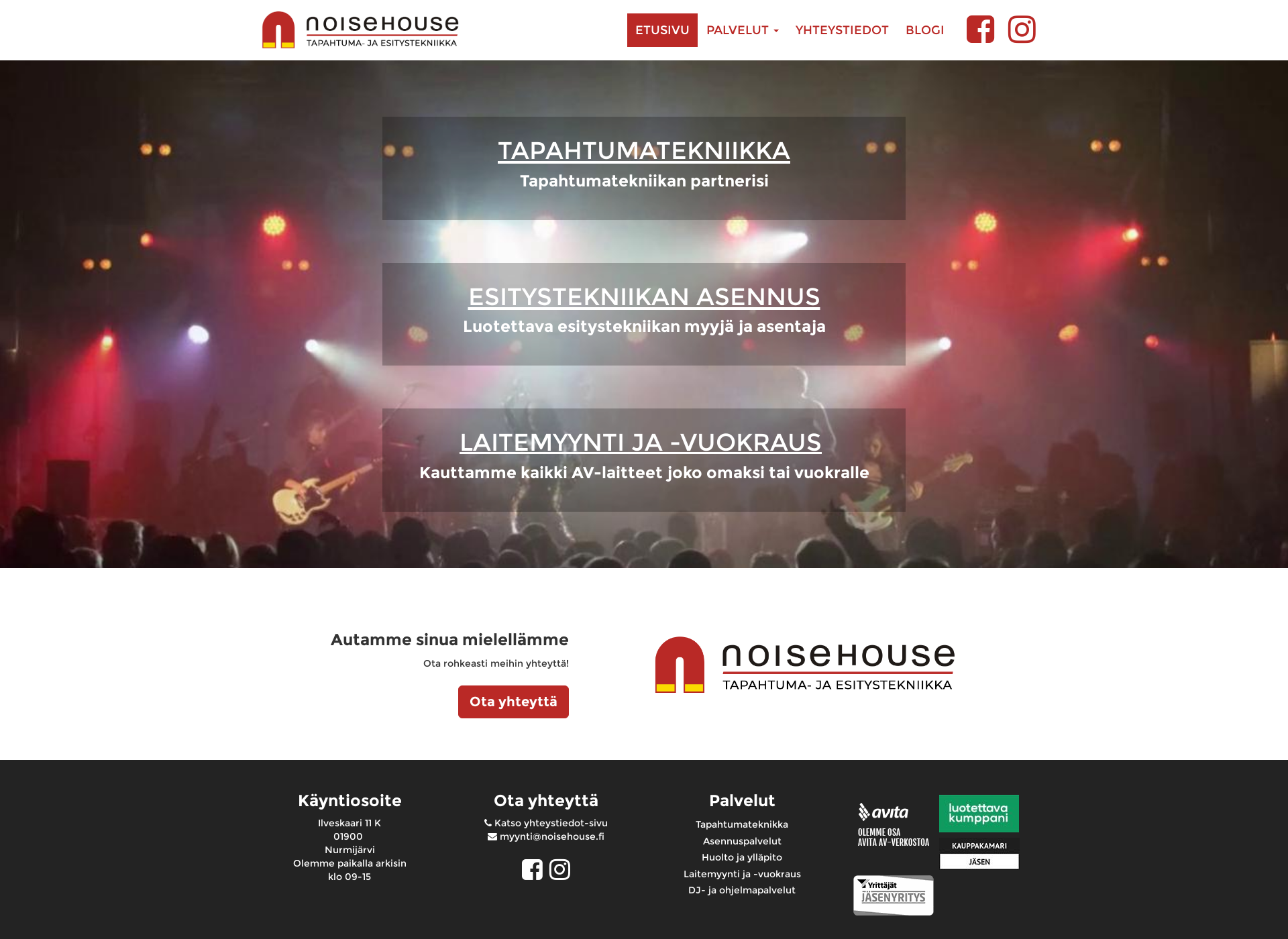 Skärmdump för noisehouse.fi