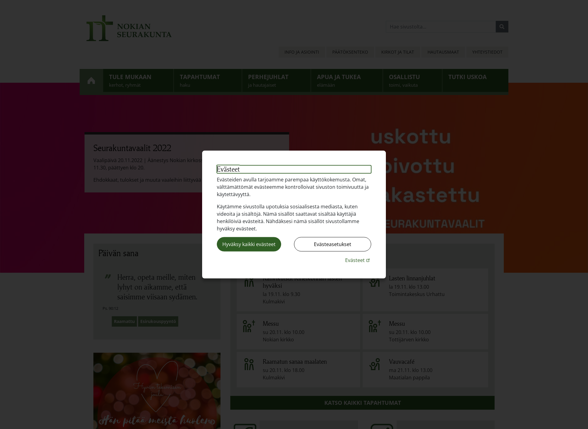 Screenshot for nokianseurakunta.fi