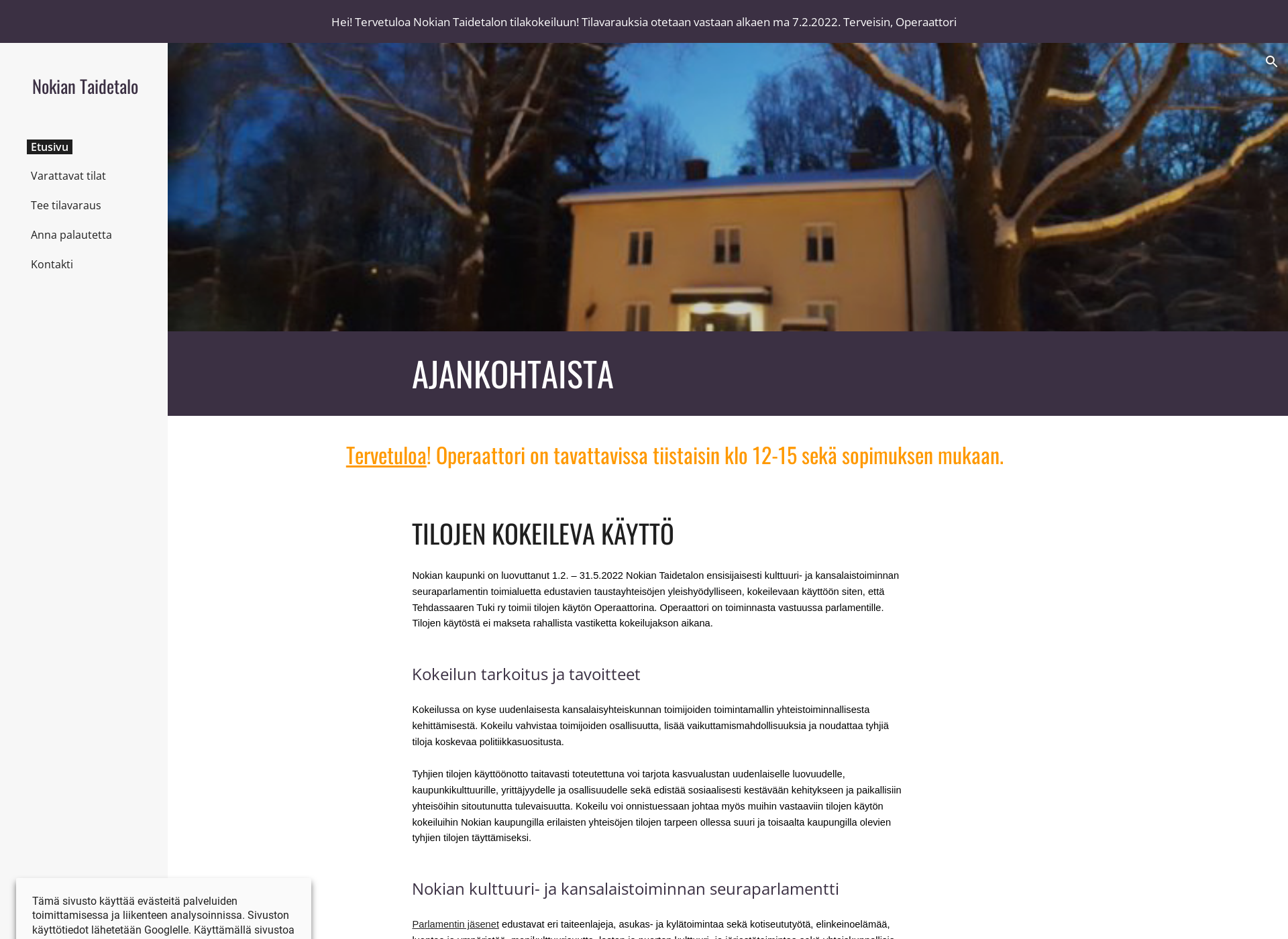 Skärmdump för nokiantaidetalo.fi
