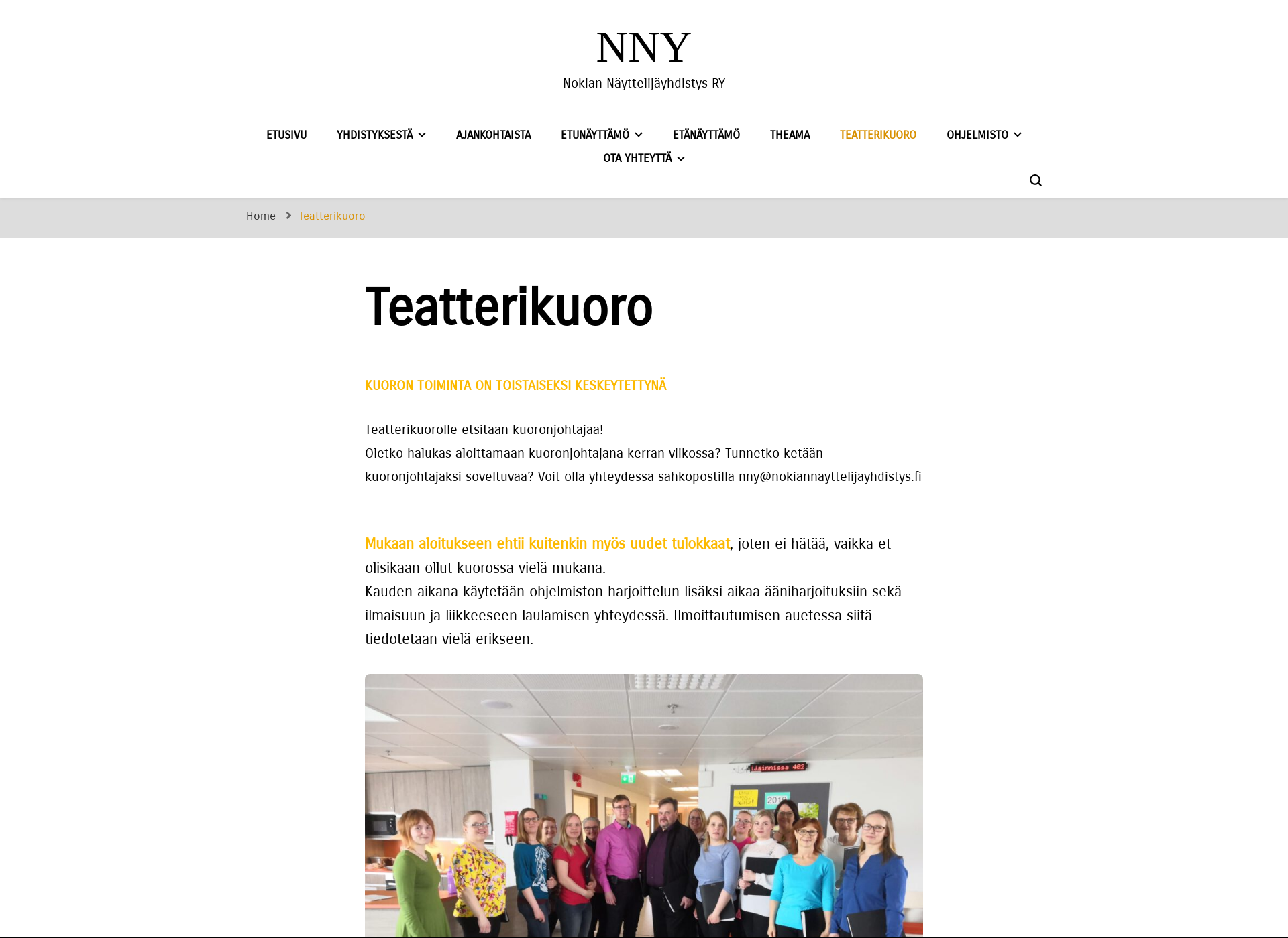 Screenshot for nokianteatterikuoro.fi