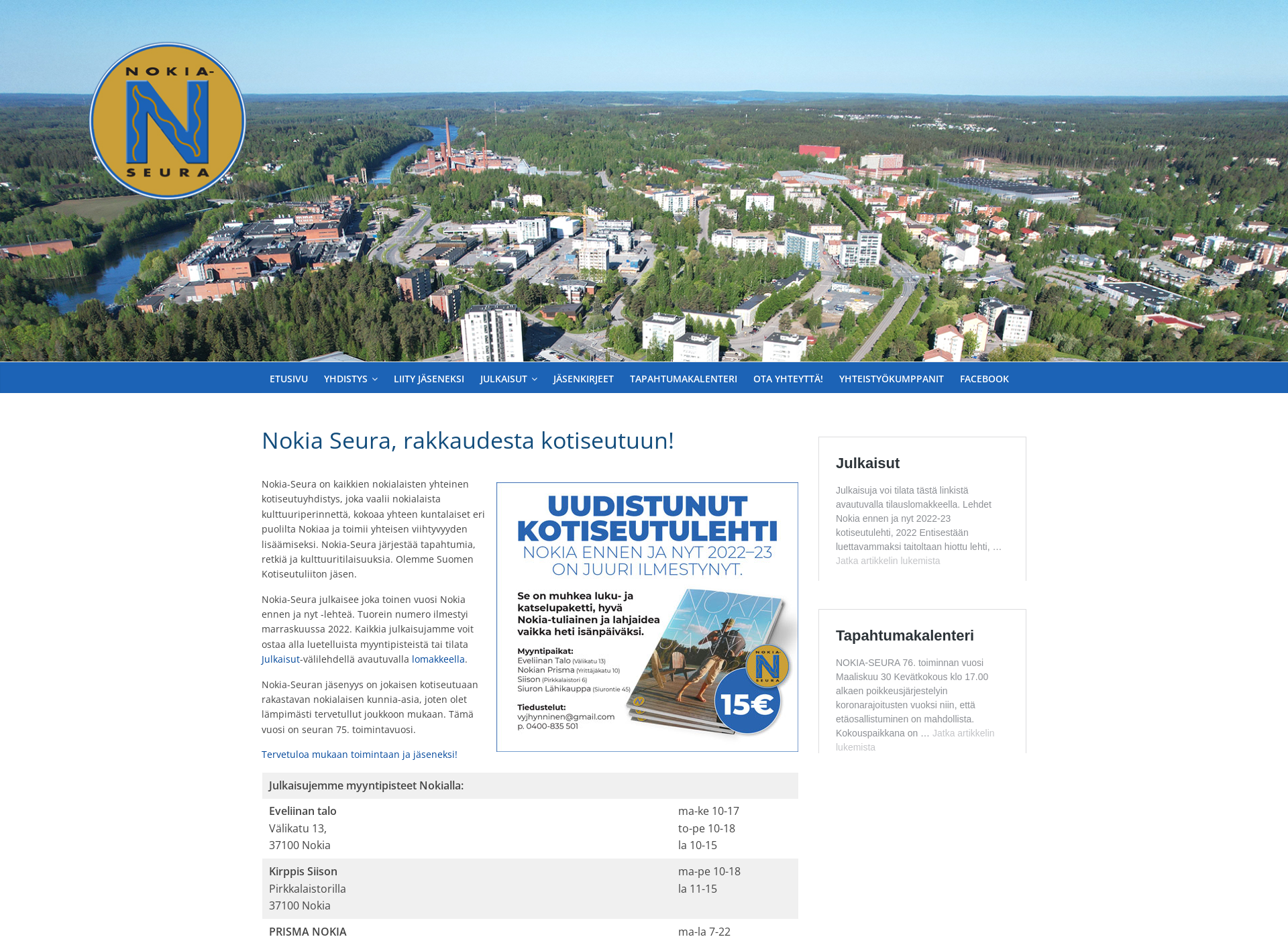 Screenshot for nokiaseura.fi