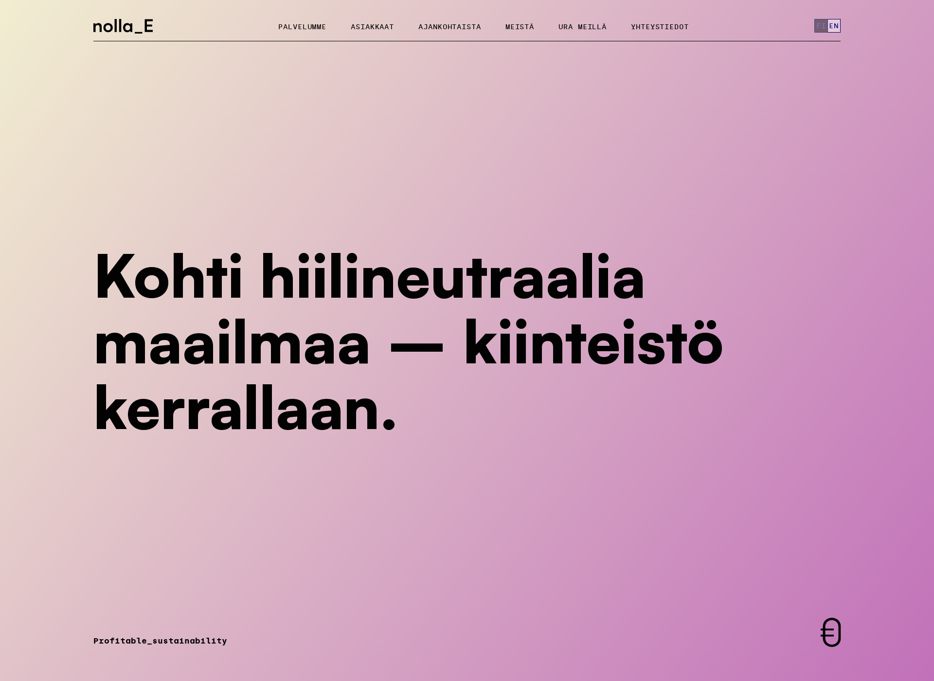 Skärmdump för nollae.fi